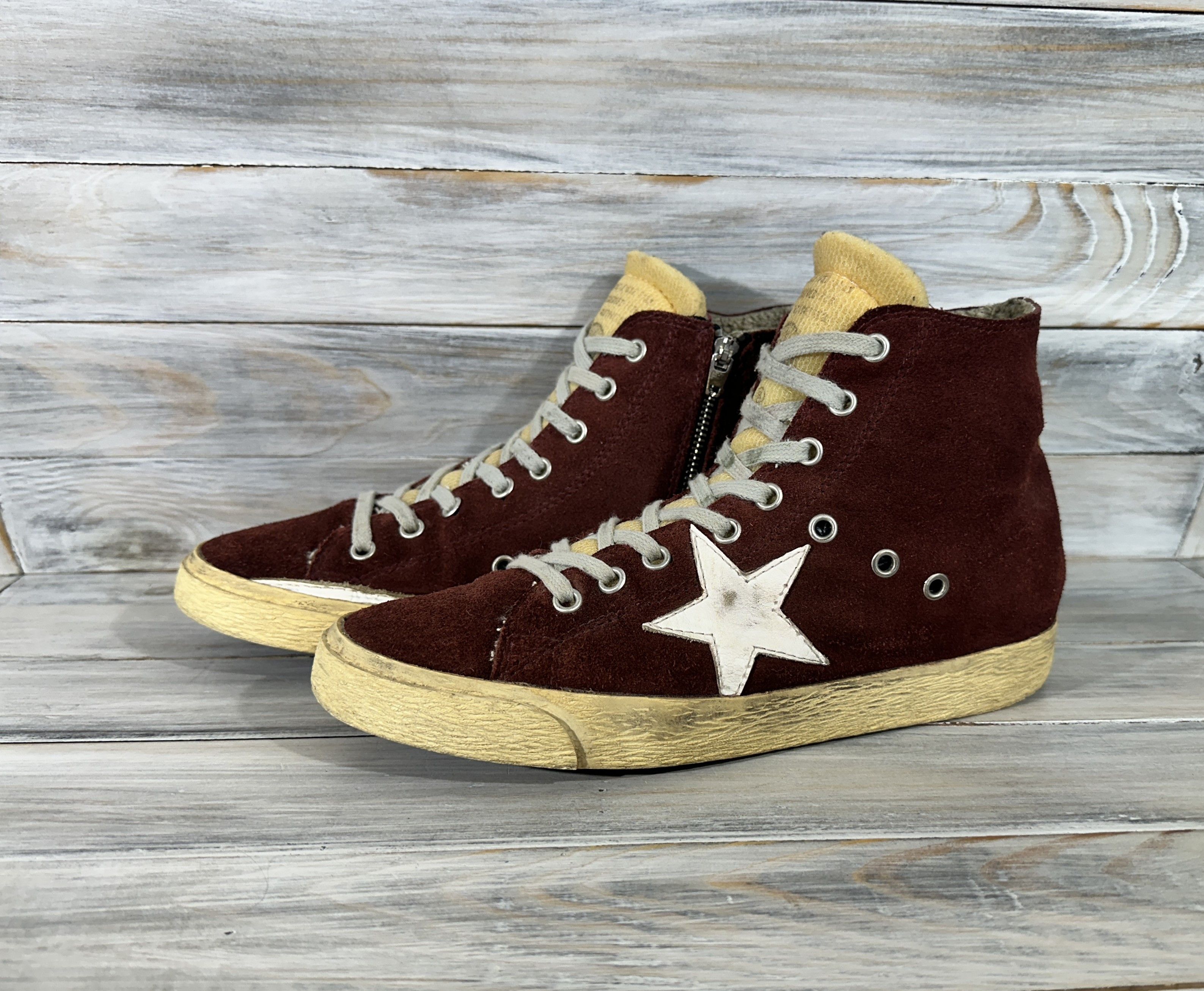 DELUXE × Golden Goose Golden Goose Deluxe Brand Francy Burgundy Sneakers Luxury Size US 8 / IT 38 - 18 Thumbnail