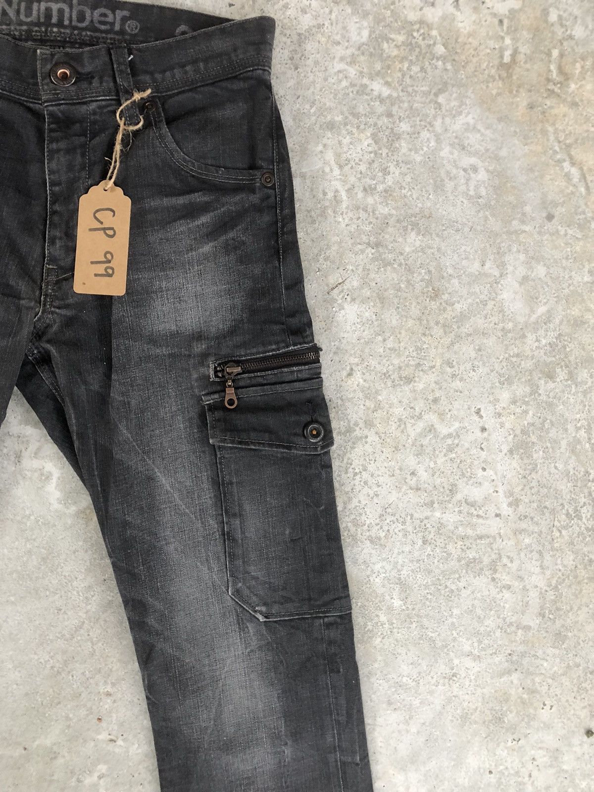 Japanese Brand Back Number Cargo Pants Tactical Multipocket Distressed Jean Size US 29 - 5 Thumbnail