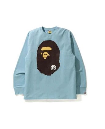 Bape Bape Big Ape Head Longsleeve Tee Blue M Size US M / EU 48-50 / 2 - 1 Thumbnail