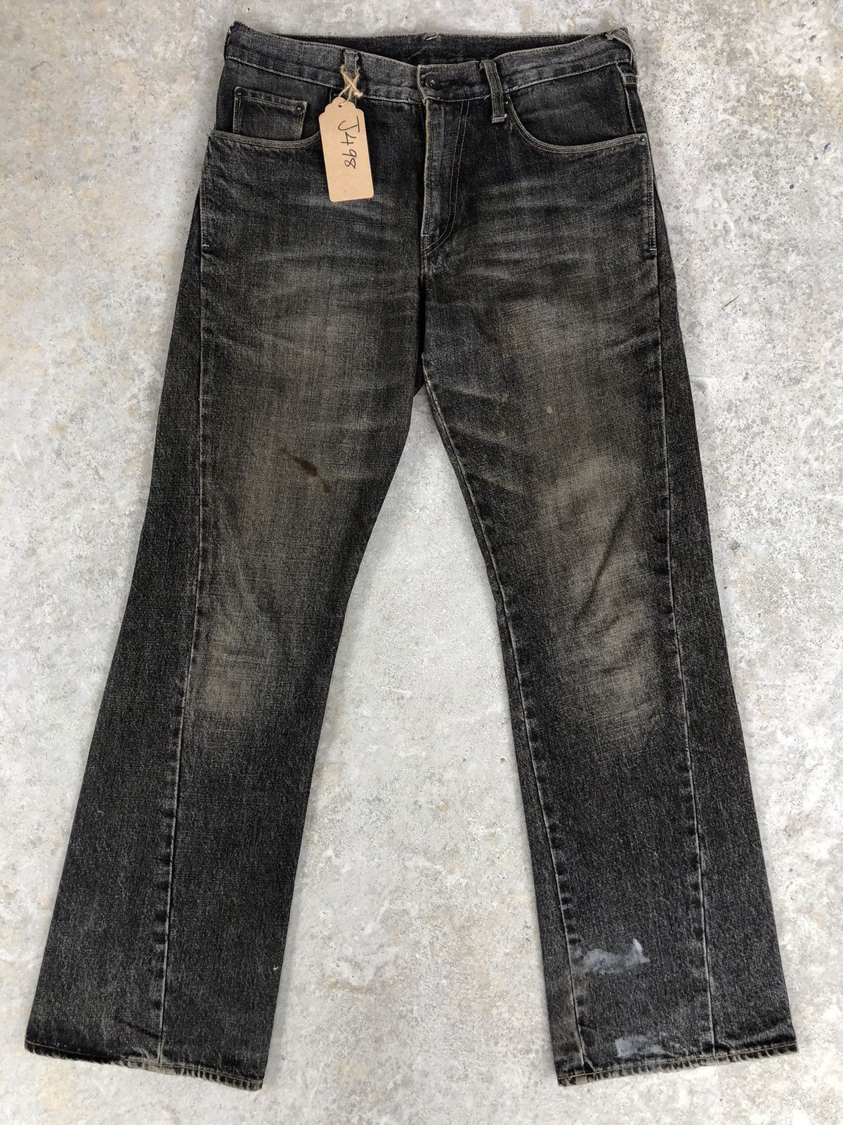 If Six Was Nine Japanese Uniqlo Flared Jeans Distressed Jeans Size US 31 - 1 Thumbnail