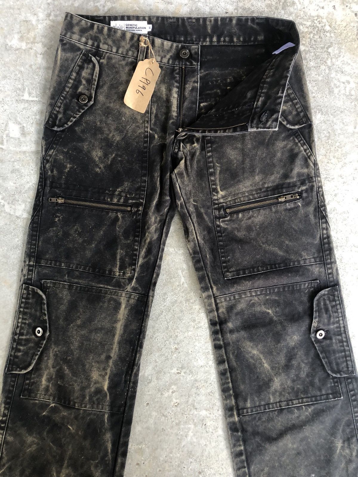 Genetic Manipulation Shinichiro Kuriya Genetic Manipulation Acid Wash Cargo Pants Multicpocket Size US 31 - 3 Thumbnail