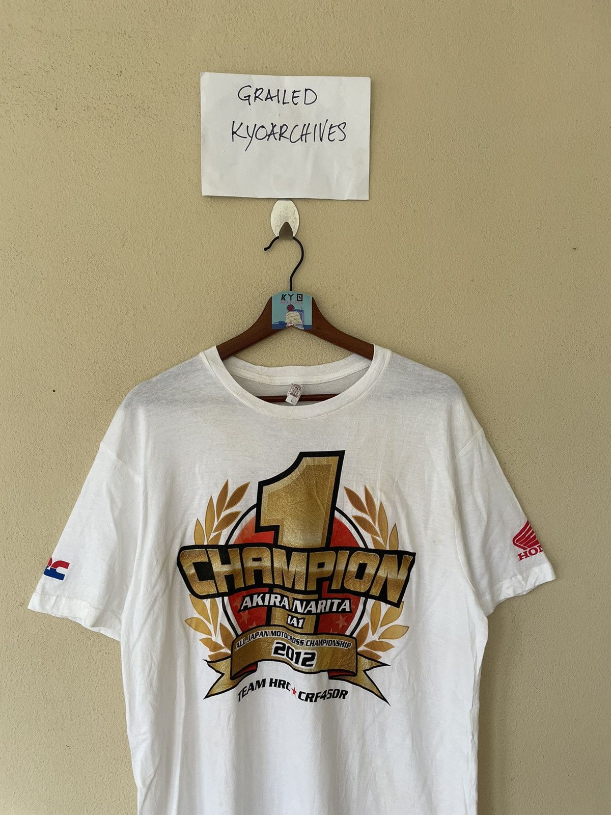 Honda × Japanese Brand SUPER RACER AKIRA NARITA NO 1 HONDA RACING TEE Size US L / EU 52-54 / 3 - 5 Thumbnail