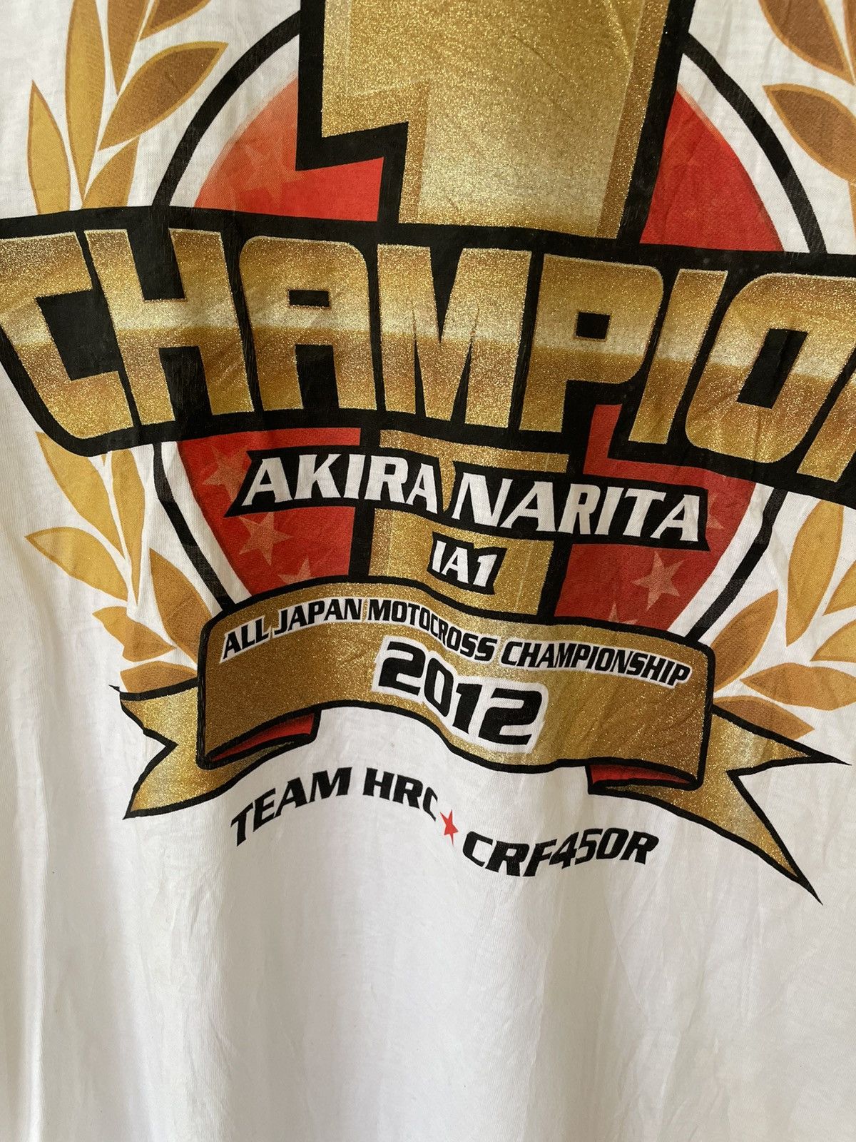 Honda × Japanese Brand SUPER RACER AKIRA NARITA NO 1 HONDA RACING TEE Size US L / EU 52-54 / 3 - 8 Thumbnail