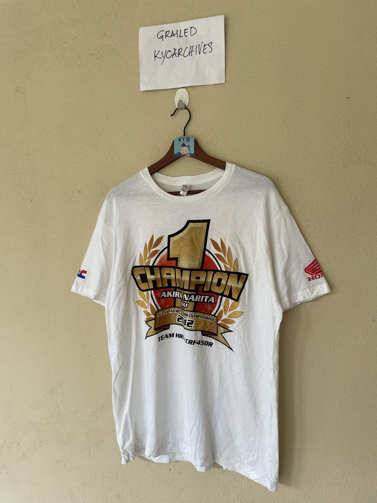 Honda × Japanese Brand SUPER RACER AKIRA NARITA NO 1 HONDA RACING TEE Size US L / EU 52-54 / 3 - 4 Thumbnail