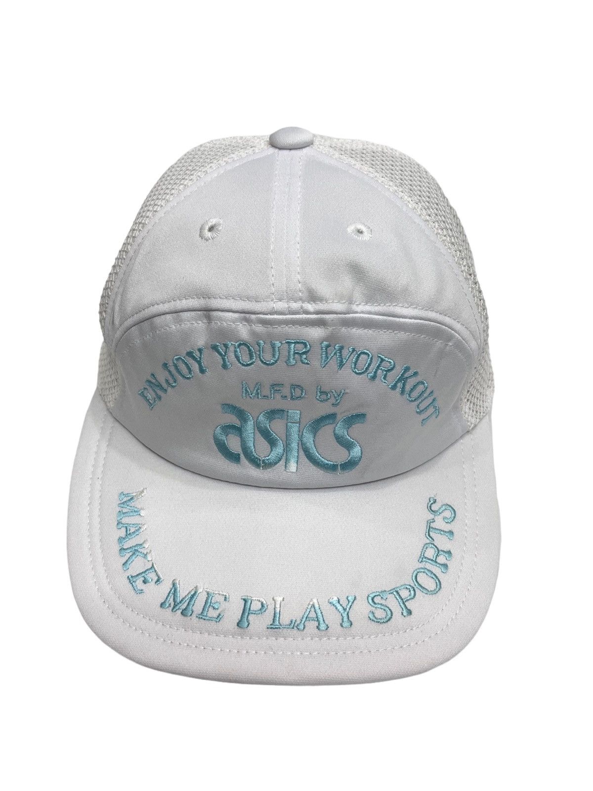 Asics 💪🏽90’s ASICS WORKOUT Mesh Trucker Hat Made in JAPAN Size ONE SIZE - 2 Thumbnail