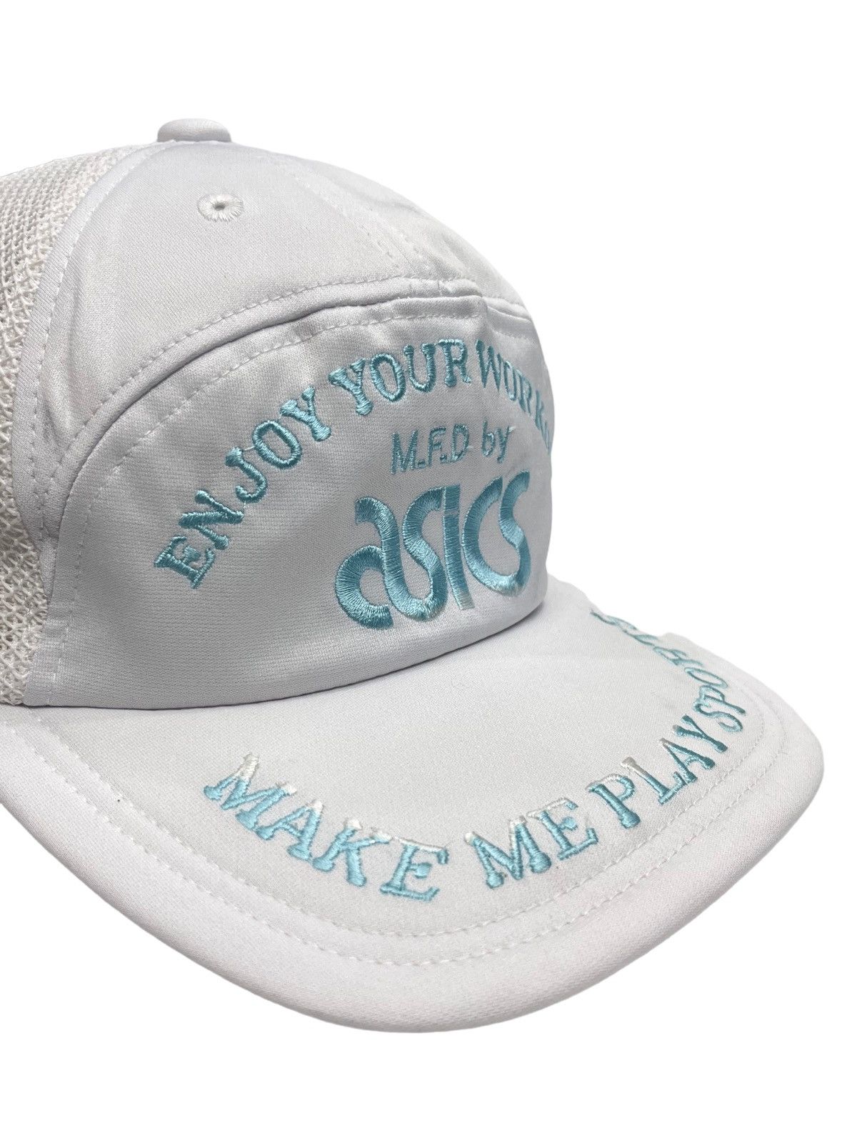Asics 💪🏽90’s ASICS WORKOUT Mesh Trucker Hat Made in JAPAN Size ONE SIZE - 4 Thumbnail