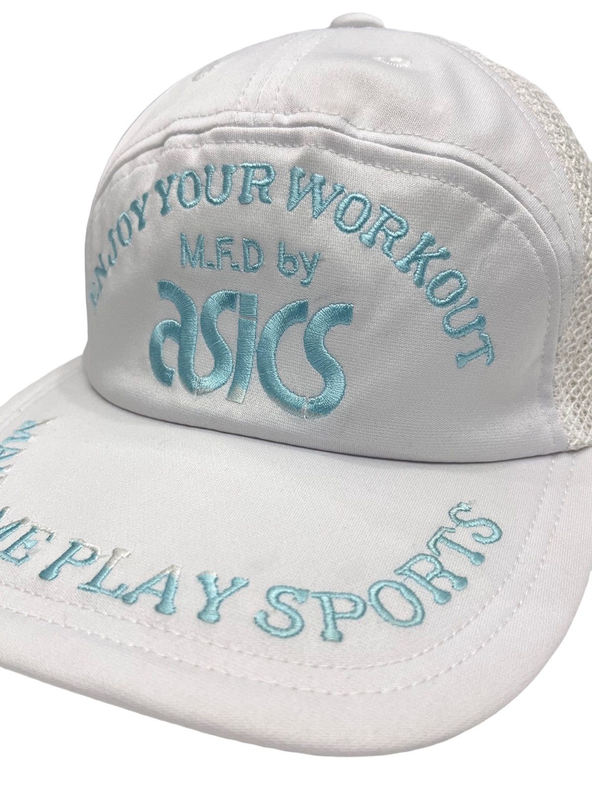 Asics 💪🏽90’s ASICS WORKOUT Mesh Trucker Hat Made in JAPAN Size ONE SIZE - 3 Thumbnail