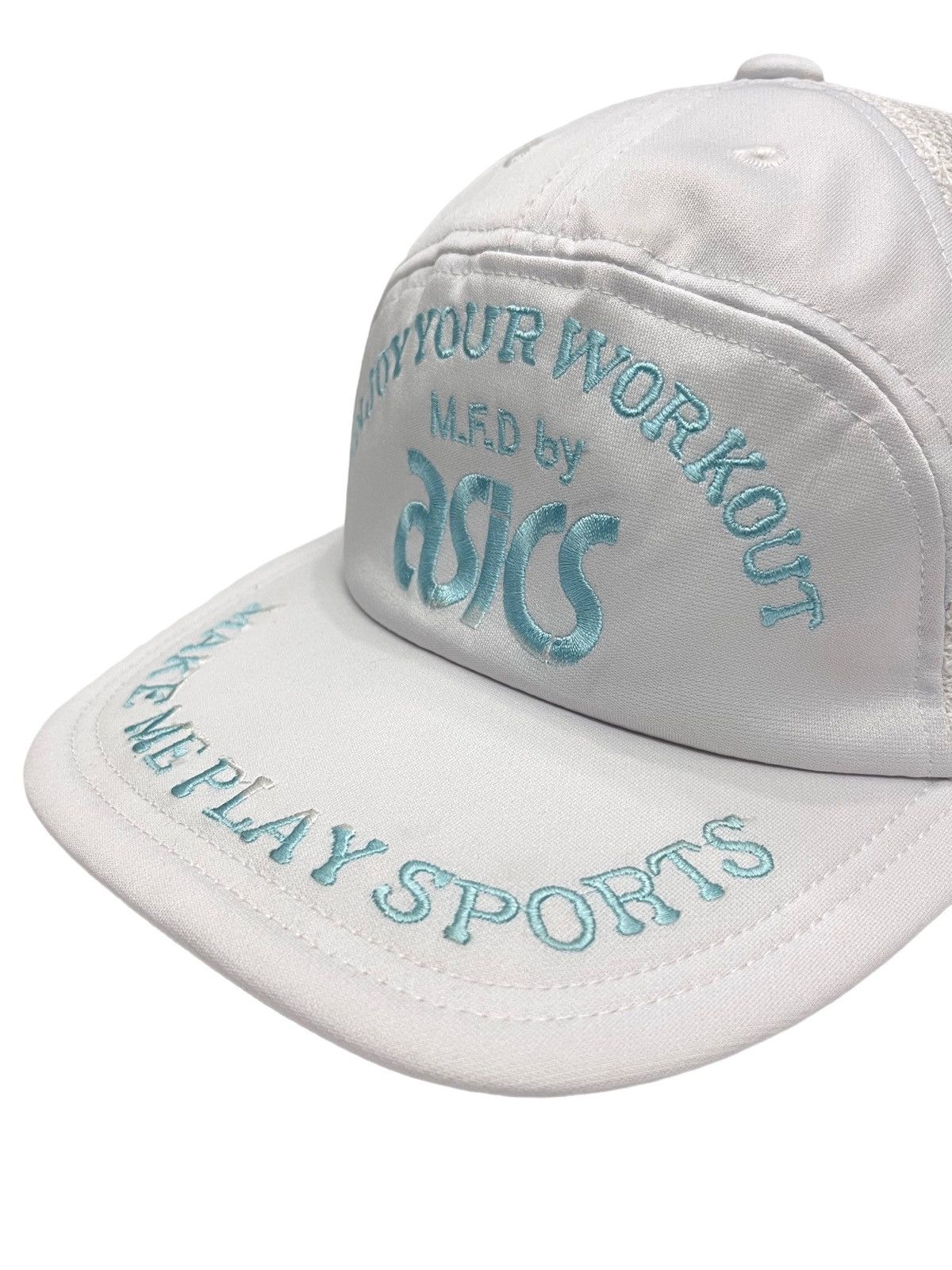 Asics 💪🏽90’s ASICS WORKOUT Mesh Trucker Hat Made in JAPAN Size ONE SIZE - 5 Thumbnail