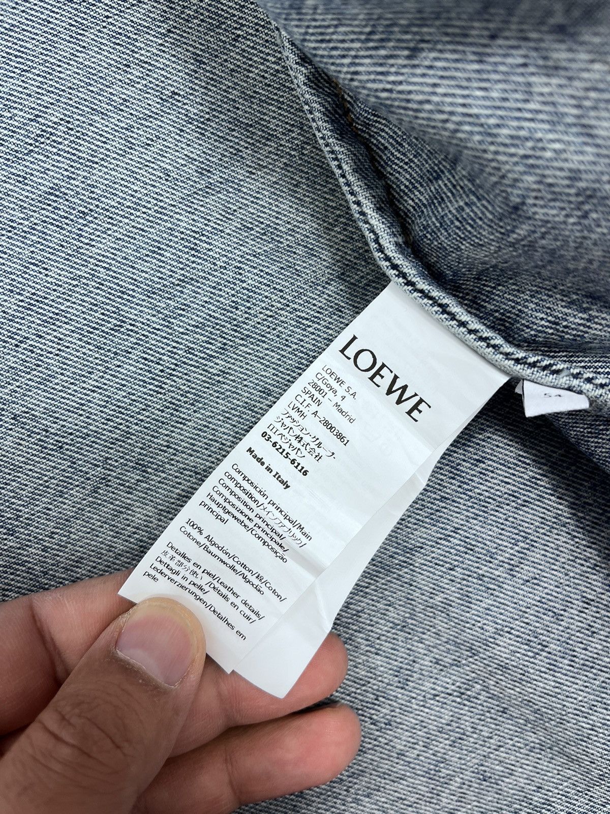 Loewe Leather Pocket Denim Jacket Size US XXL / EU 58 / 5 - 6 Thumbnail