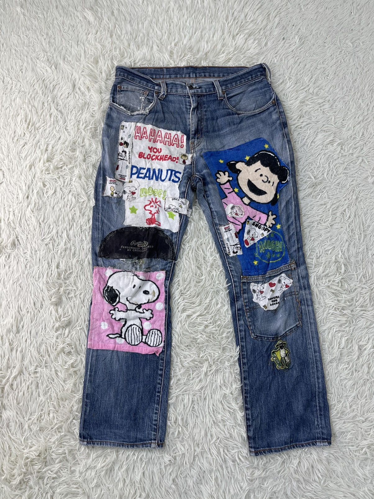 Levi's Vintage Clothing ❌DELETE SOON🔥Vtg Levis Crazy Patchworks Custom Jeans Baggy Size US 32 / EU 48 - 1 Thumbnail