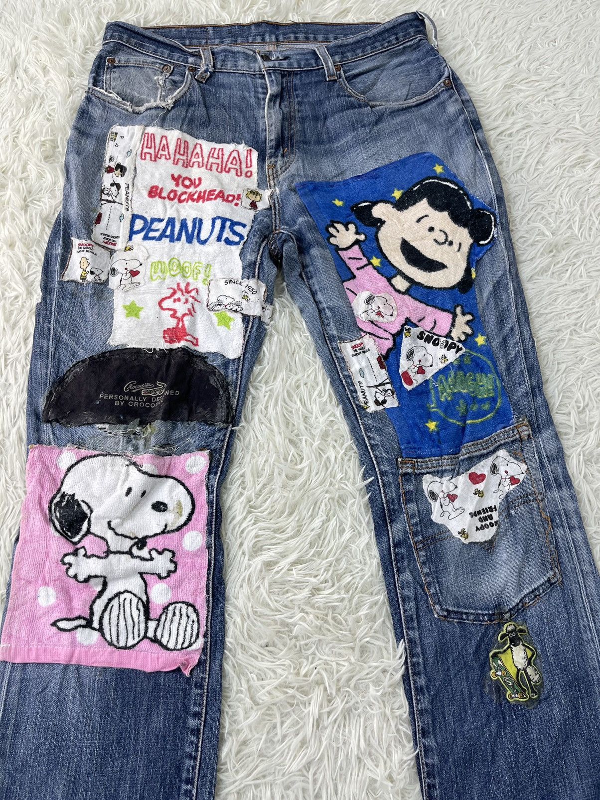 Levi's Vintage Clothing ❌DELETE SOON🔥Vtg Levis Crazy Patchworks Custom Jeans Baggy Size US 32 / EU 48 - 5 Thumbnail