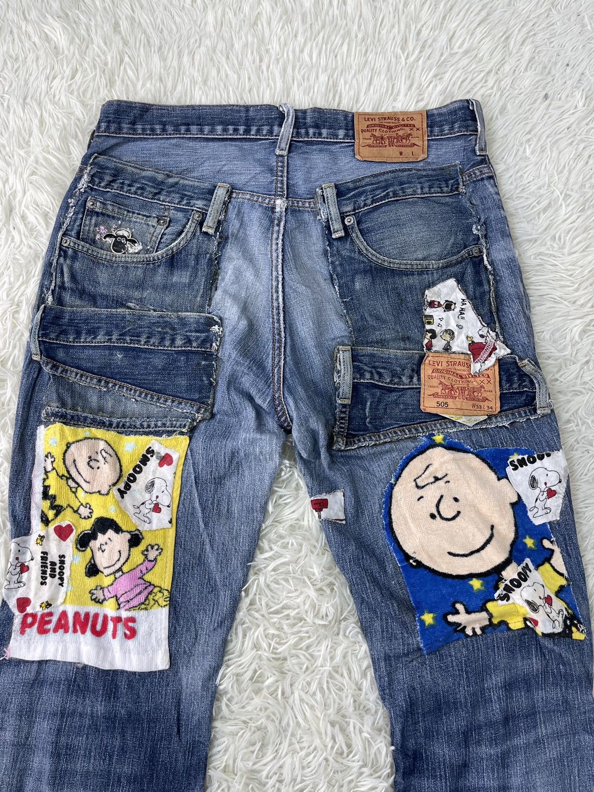Levi's Vintage Clothing ❌DELETE SOON🔥Vtg Levis Crazy Patchworks Custom Jeans Baggy Size US 32 / EU 48 - 4 Thumbnail