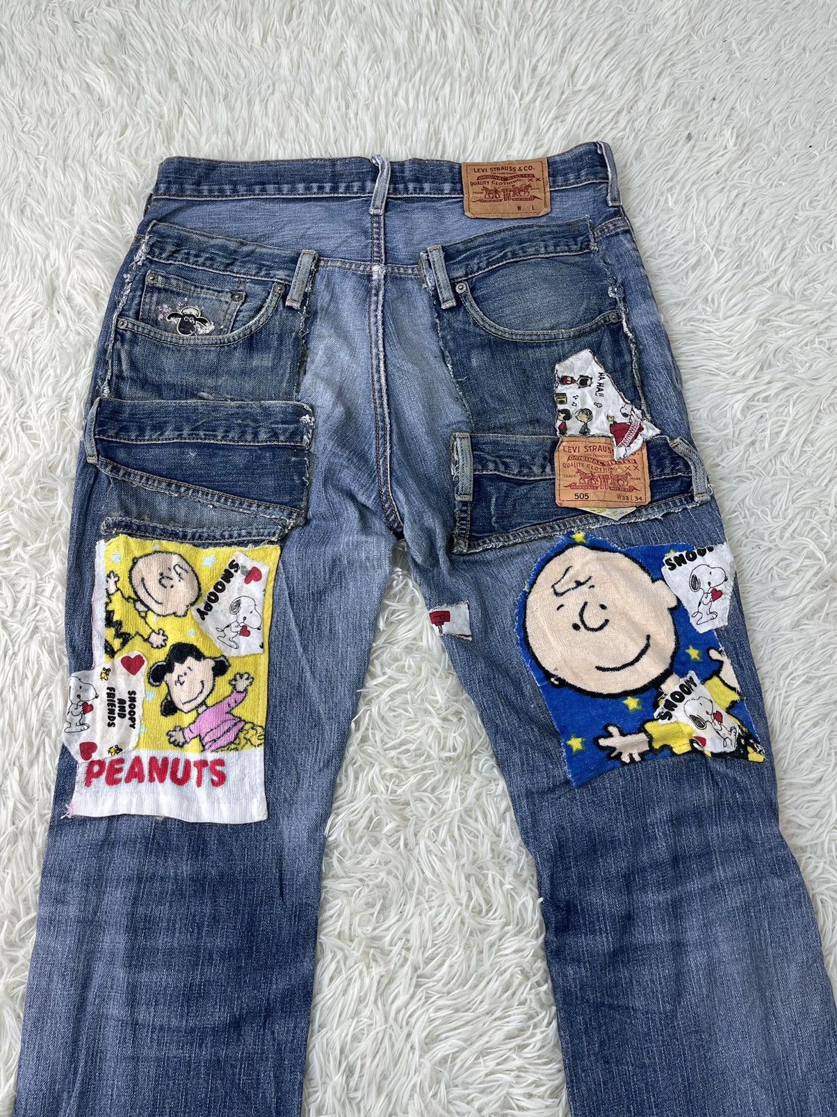 Levi's Vintage Clothing ❌DELETE SOON🔥Vtg Levis Crazy Patchworks Custom Jeans Baggy Size US 32 / EU 48 - 2 Thumbnail