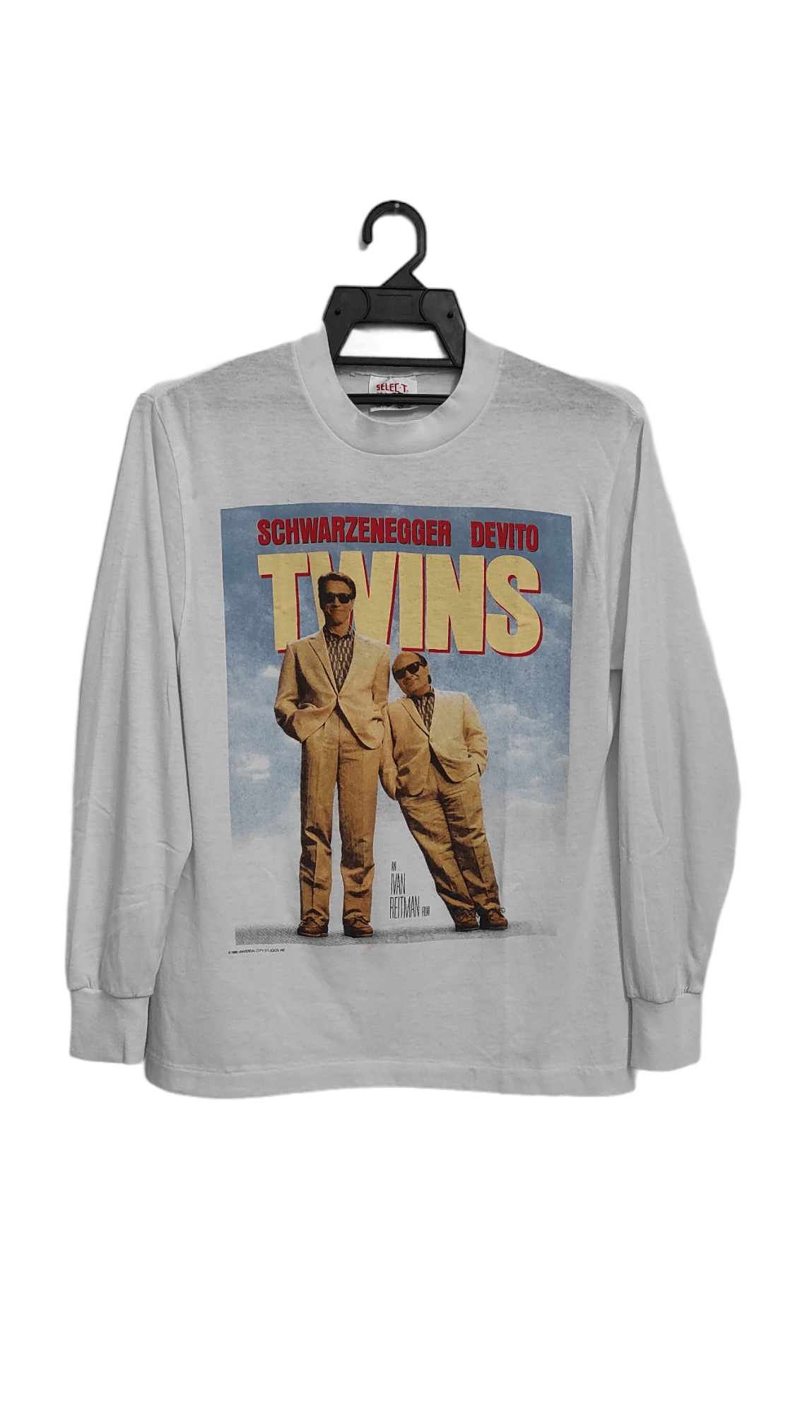 image of Vintage 1988 Twins Movie Arnold Schwarzenegger Devito, Men's (Size Medium)