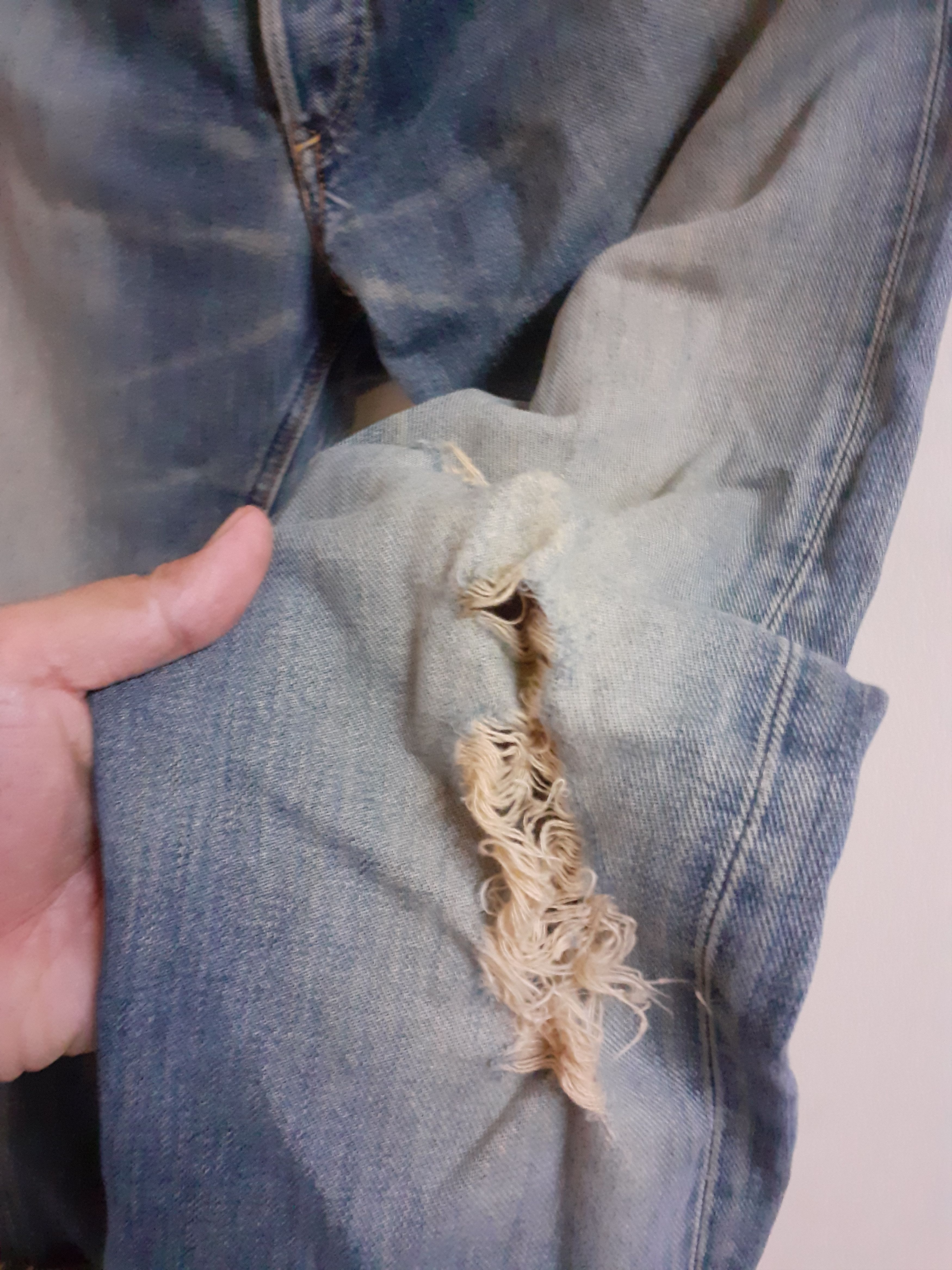 Lee Very Rare Distressed Vintage Lee Half Selvedge Jeans Size US 31 - 6 Thumbnail