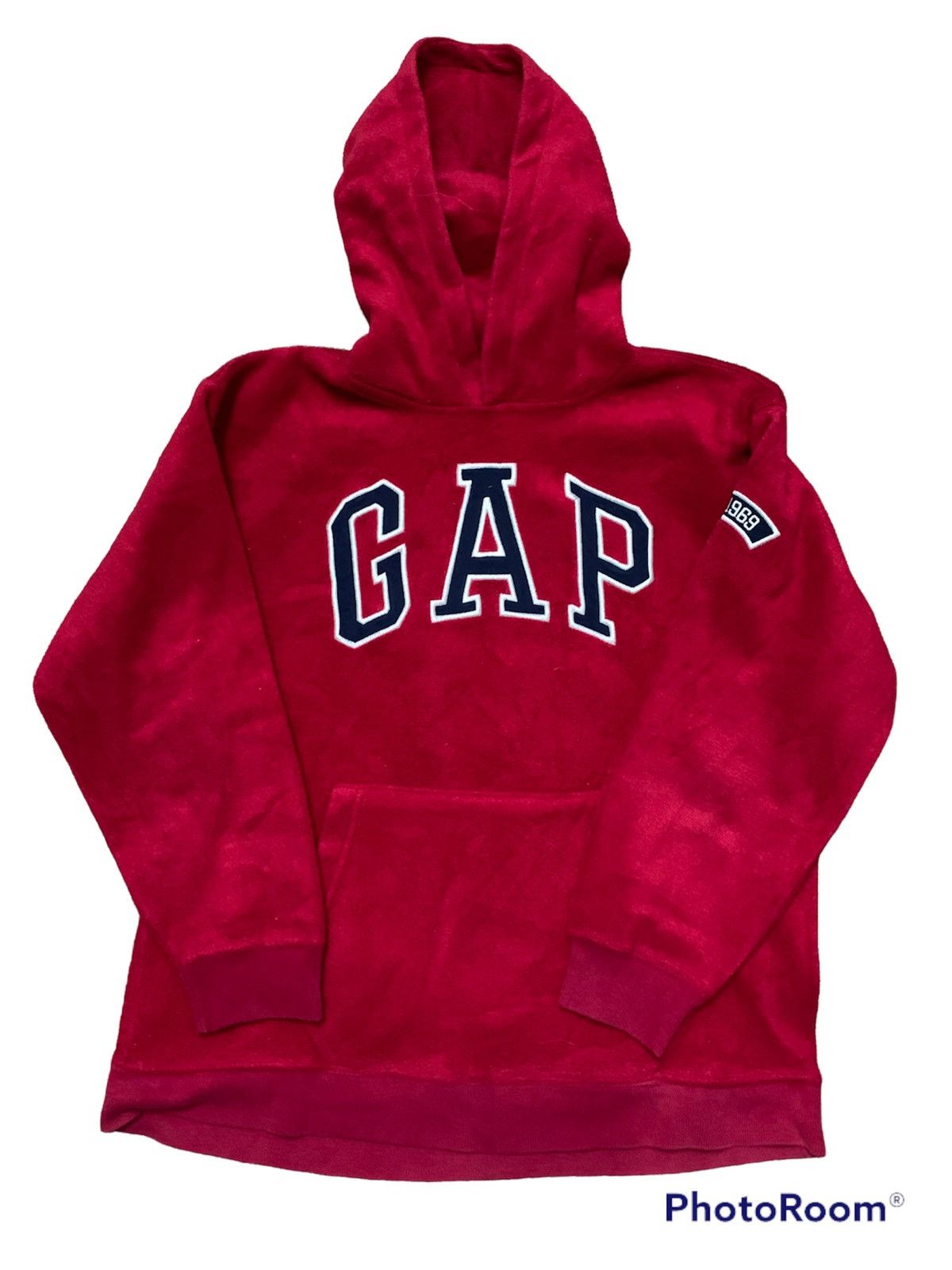 image of Nice Red Colour Gap Est. 1969 Fleece Hoodies, Men's (Size XL)