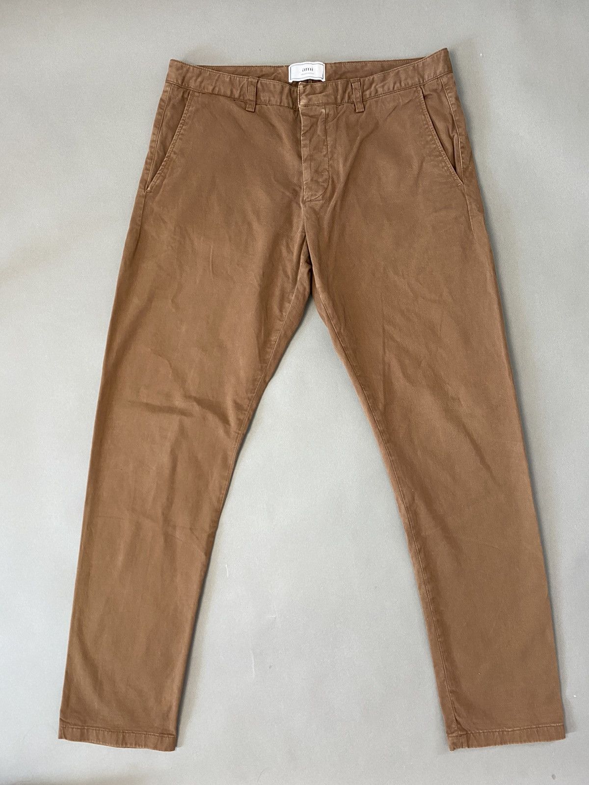 AMI Ami brown chino pants small logo Paris Alexandre Mattiussi Size US 30 / EU 46 - 1 Thumbnail
