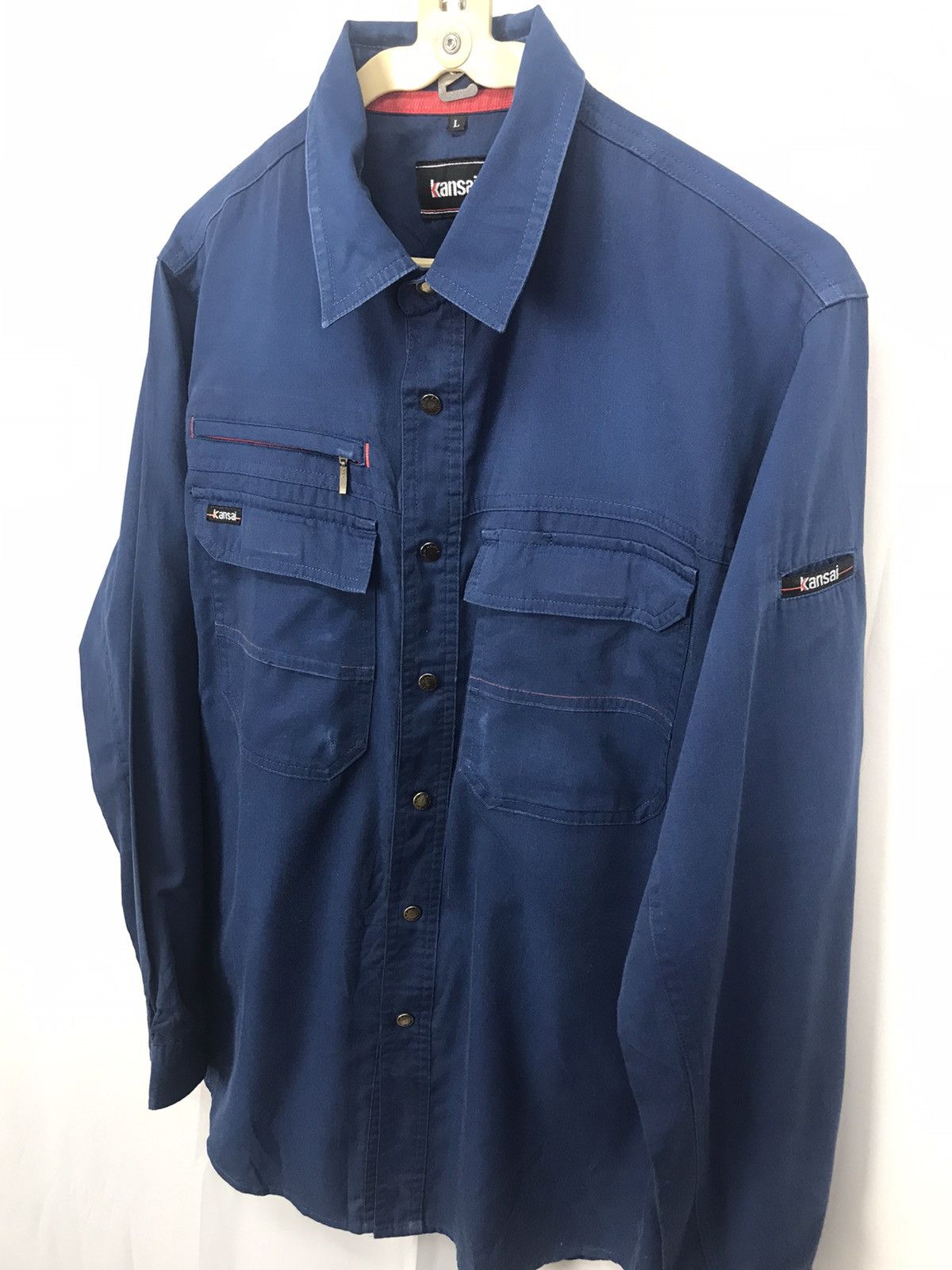 Japanese Brand × Kansai Yamamoto Distressed Kansai uniform snap button shirt Size US M / EU 48-50 / 2 - 6 Thumbnail