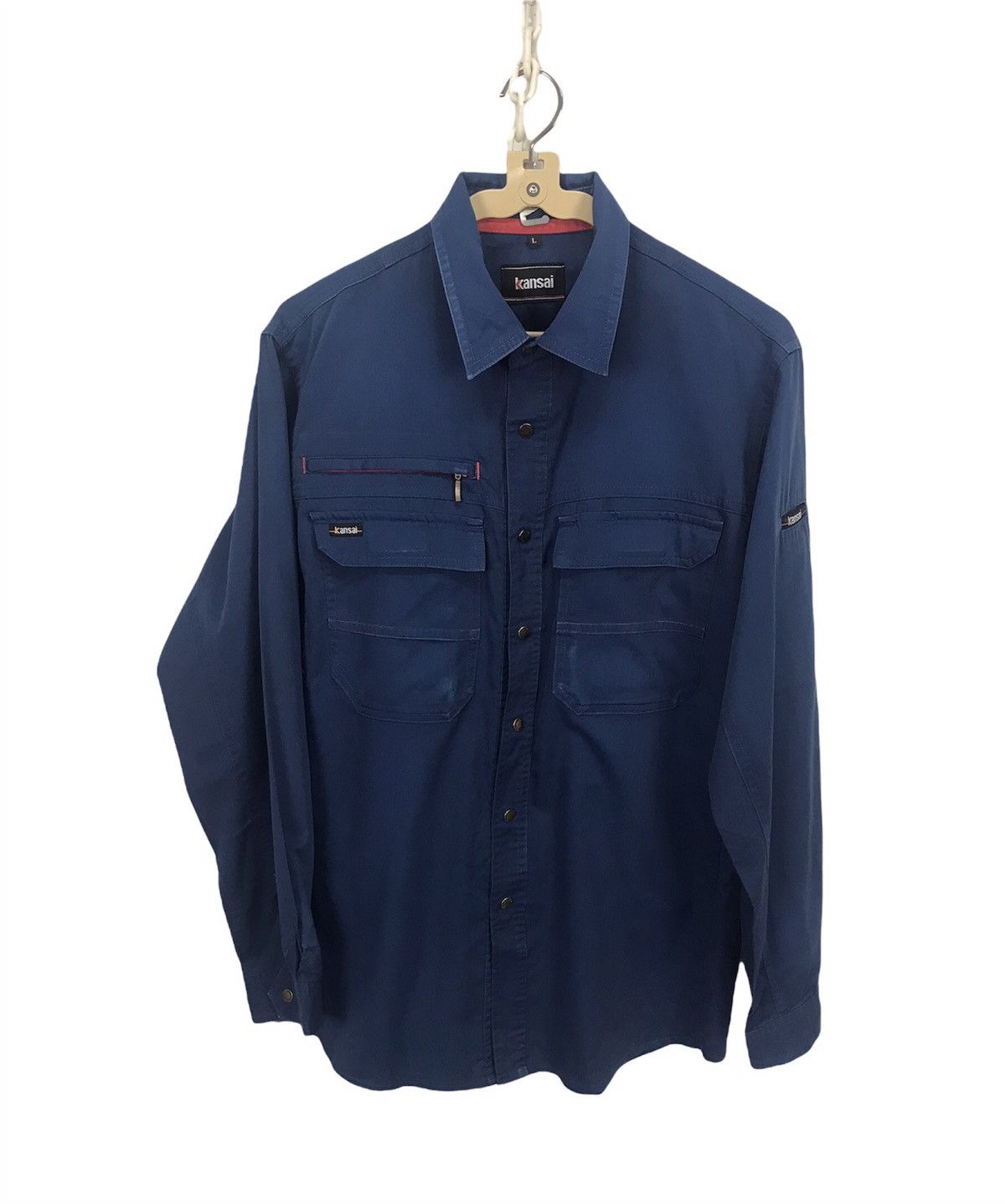 Japanese Brand × Kansai Yamamoto Distressed Kansai uniform snap button shirt Size US M / EU 48-50 / 2 - 1 Thumbnail