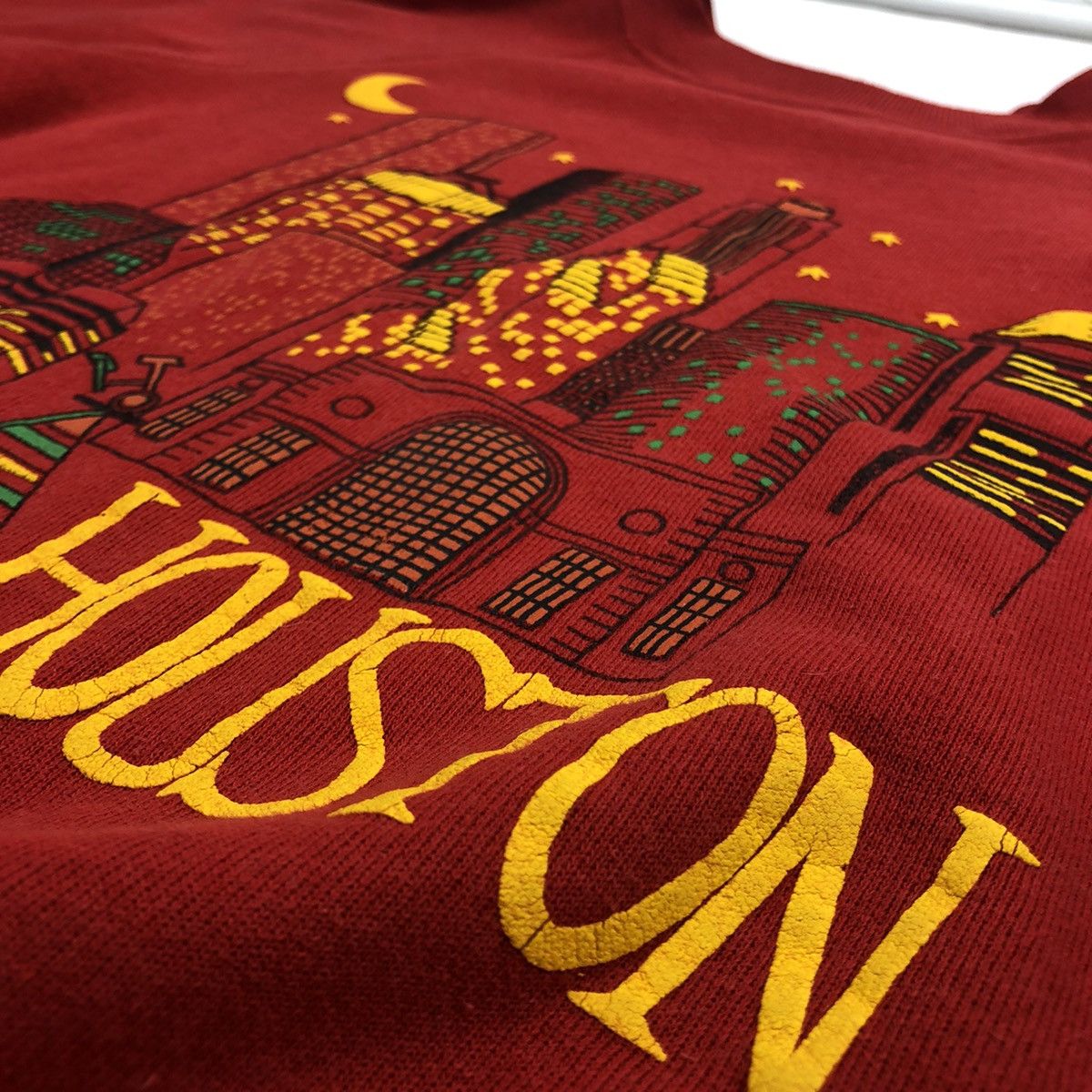 Hanes × Vintage Vintage 80s 90s Houston Puffy Ink Print City Sweatshirt Size US M / EU 48-50 / 2 - 4 Thumbnail