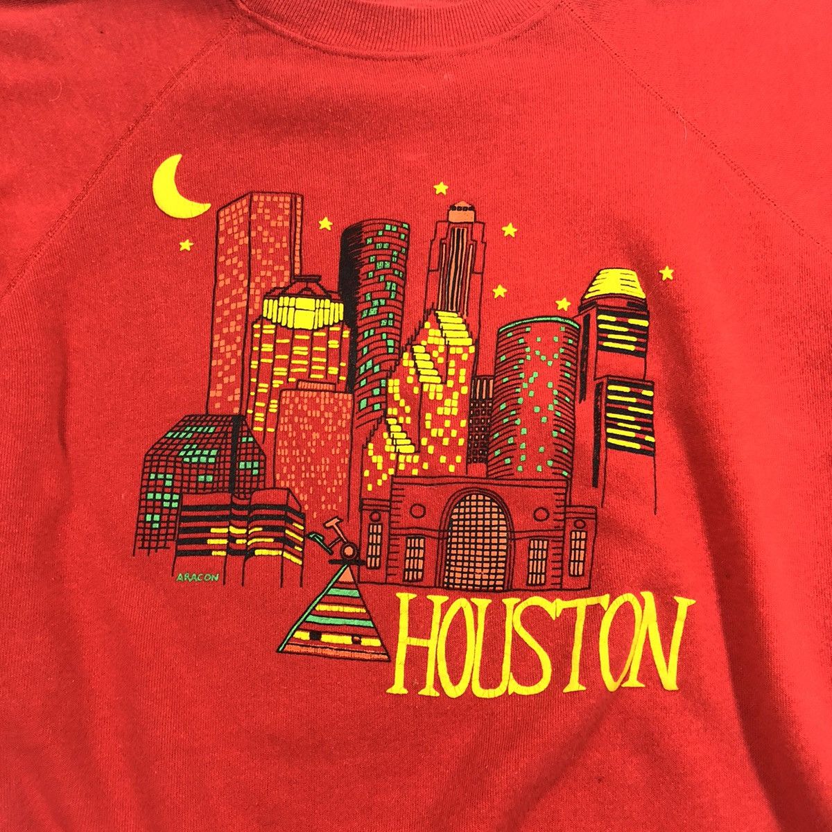 Hanes × Vintage Vintage 80s 90s Houston Puffy Ink Print City Sweatshirt Size US M / EU 48-50 / 2 - 2 Thumbnail