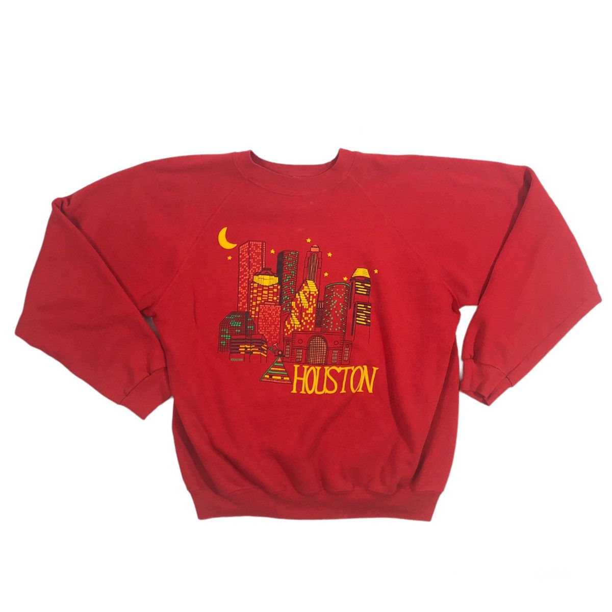 Hanes × Vintage Vintage 80s 90s Houston Puffy Ink Print City Sweatshirt Size US M / EU 48-50 / 2 - 1 Thumbnail