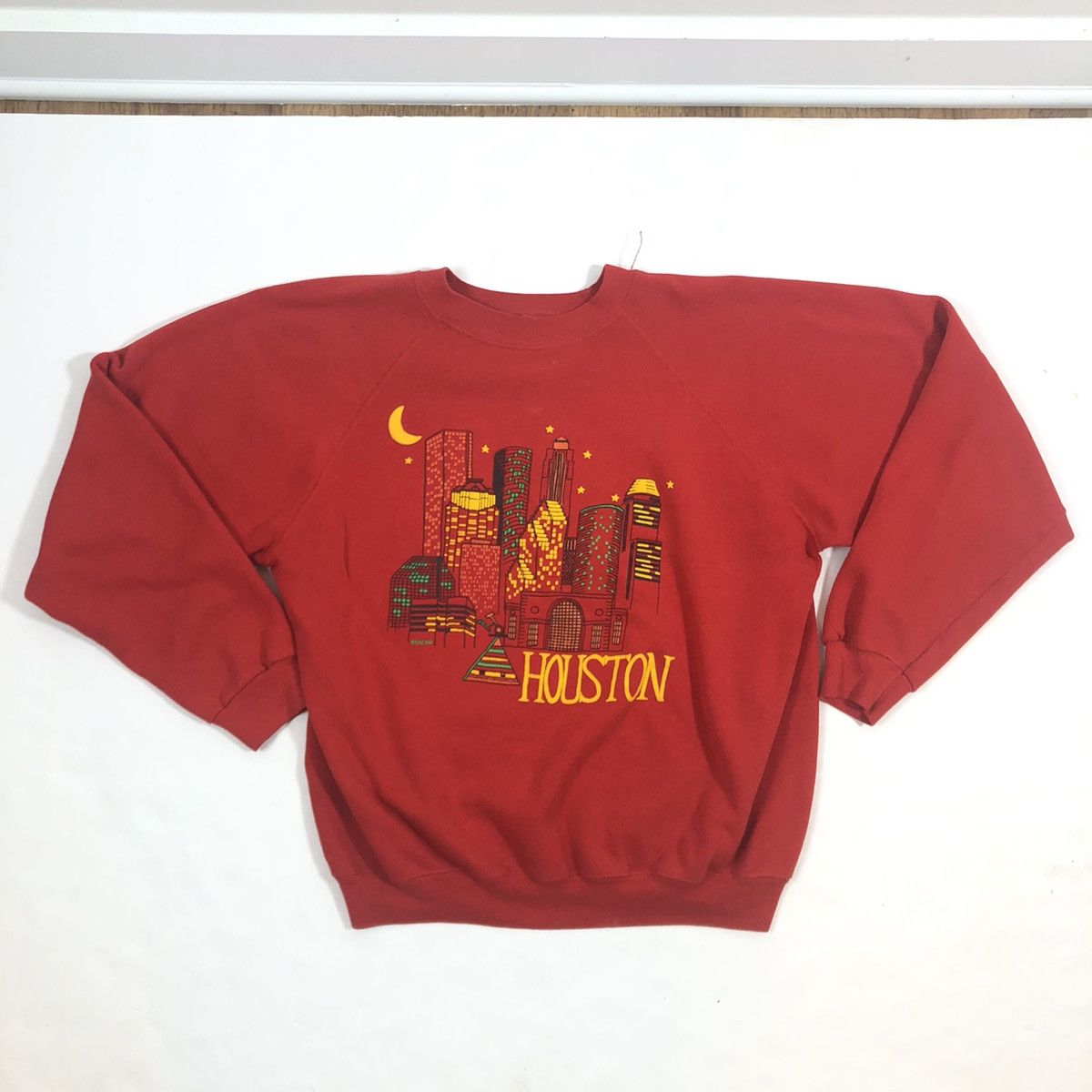 Hanes × Vintage Vintage 80s 90s Houston Puffy Ink Print City Sweatshirt Size US M / EU 48-50 / 2 - 9 Thumbnail