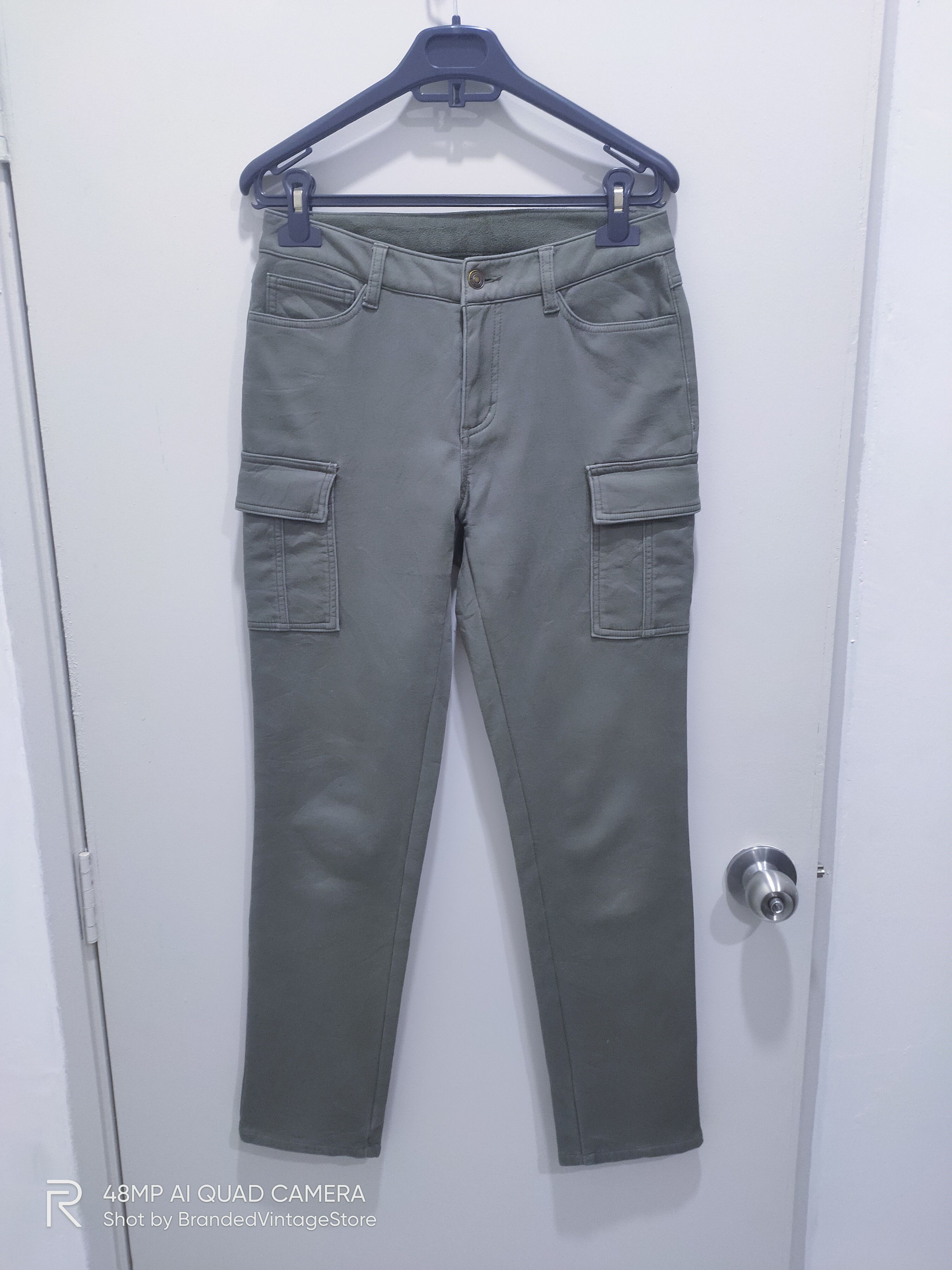 Japanese Brand Fleece Inside Soft Tactical Multipocket Stretch Cargo Pants Size US 29 - 1 Thumbnail