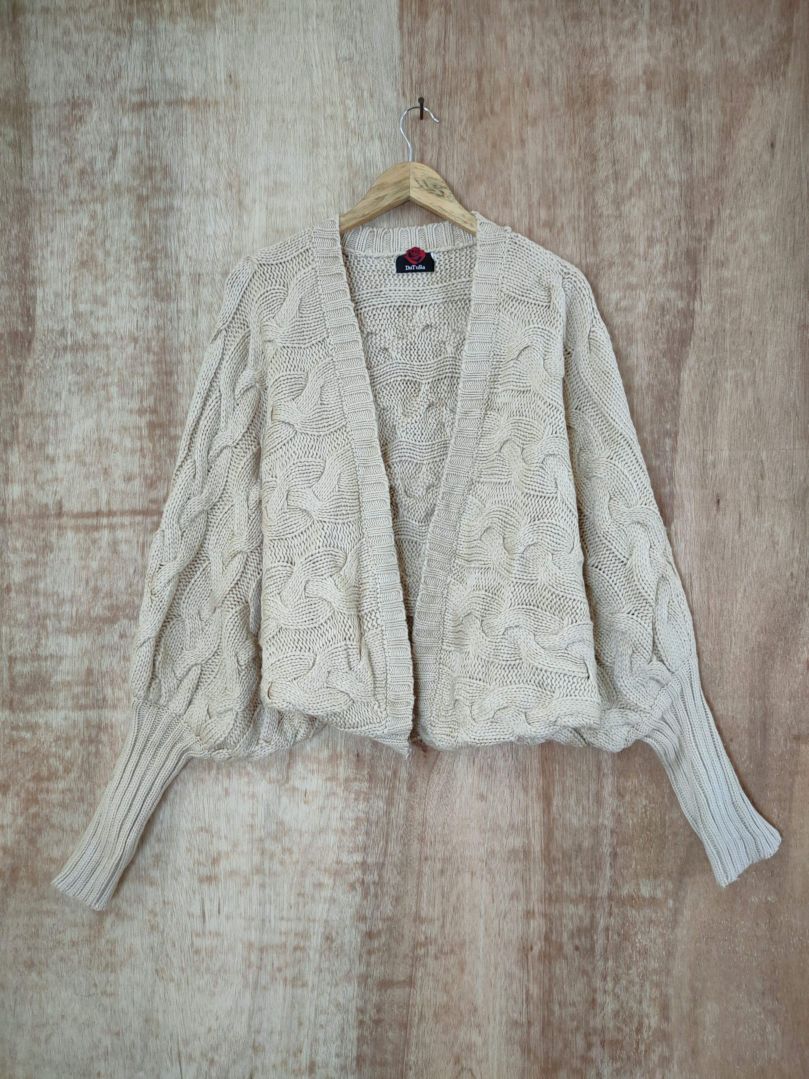 image of Aran Isles Knitwear x Cardigan Datura Cardigan Cable Knitwear Japan Cloaks Cape 46-528 in Brown (Si