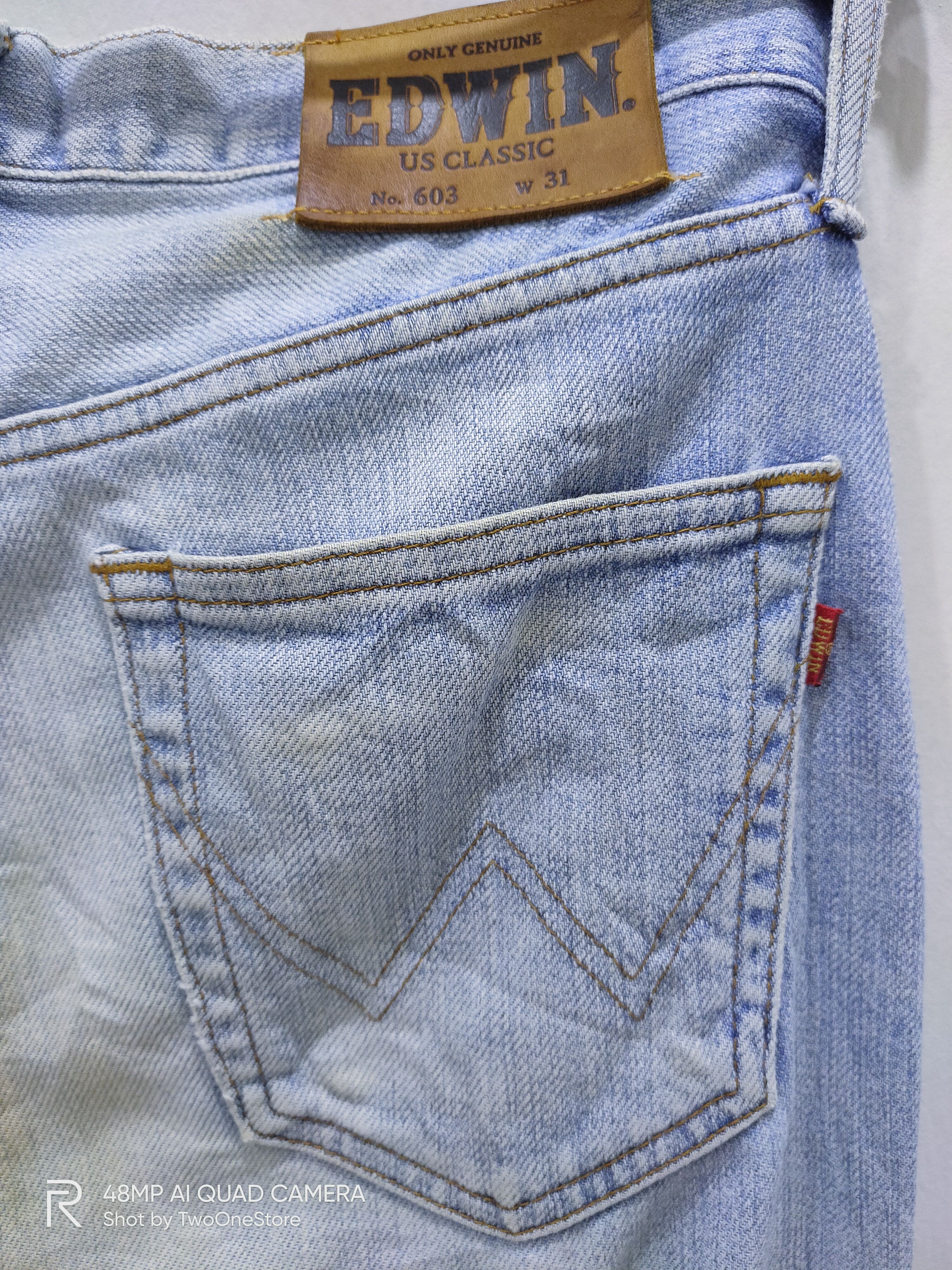 Edwin Vintage Original EDWIN US CLASSIC 603 Rare Denim Blue Jeans Size US 31 - 15 Thumbnail