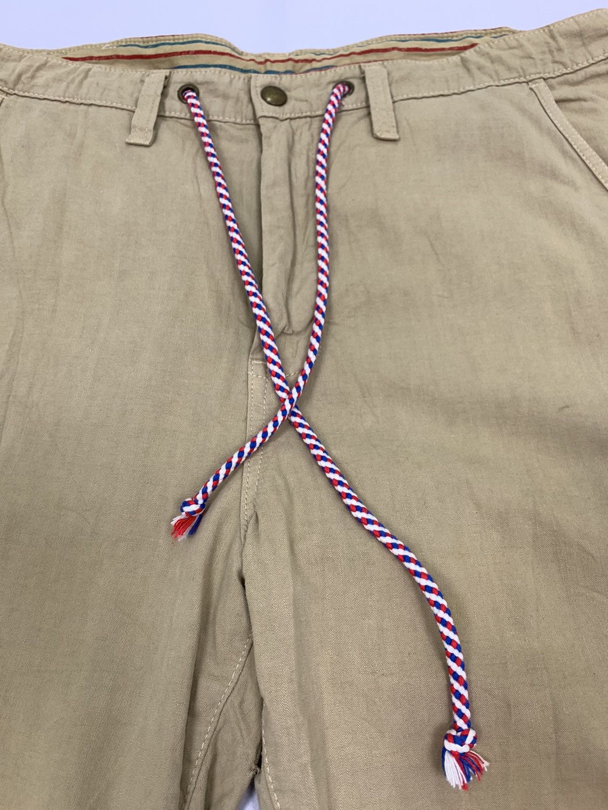Edwin × Japanese Brand × Seditionaries Vintag EDWIN Dungaree Hemp Khaki Stripe Pullover Cargo Pant Size US 37 - 6 Thumbnail