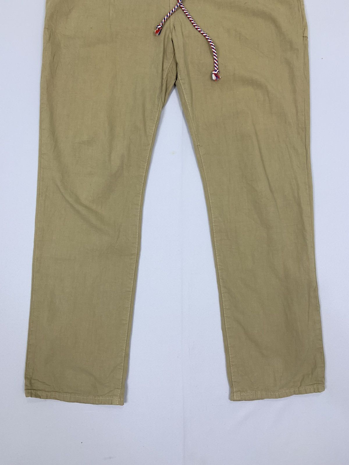 Edwin × Japanese Brand × Seditionaries Vintag EDWIN Dungaree Hemp Khaki Stripe Pullover Cargo Pant Size US 37 - 5 Thumbnail