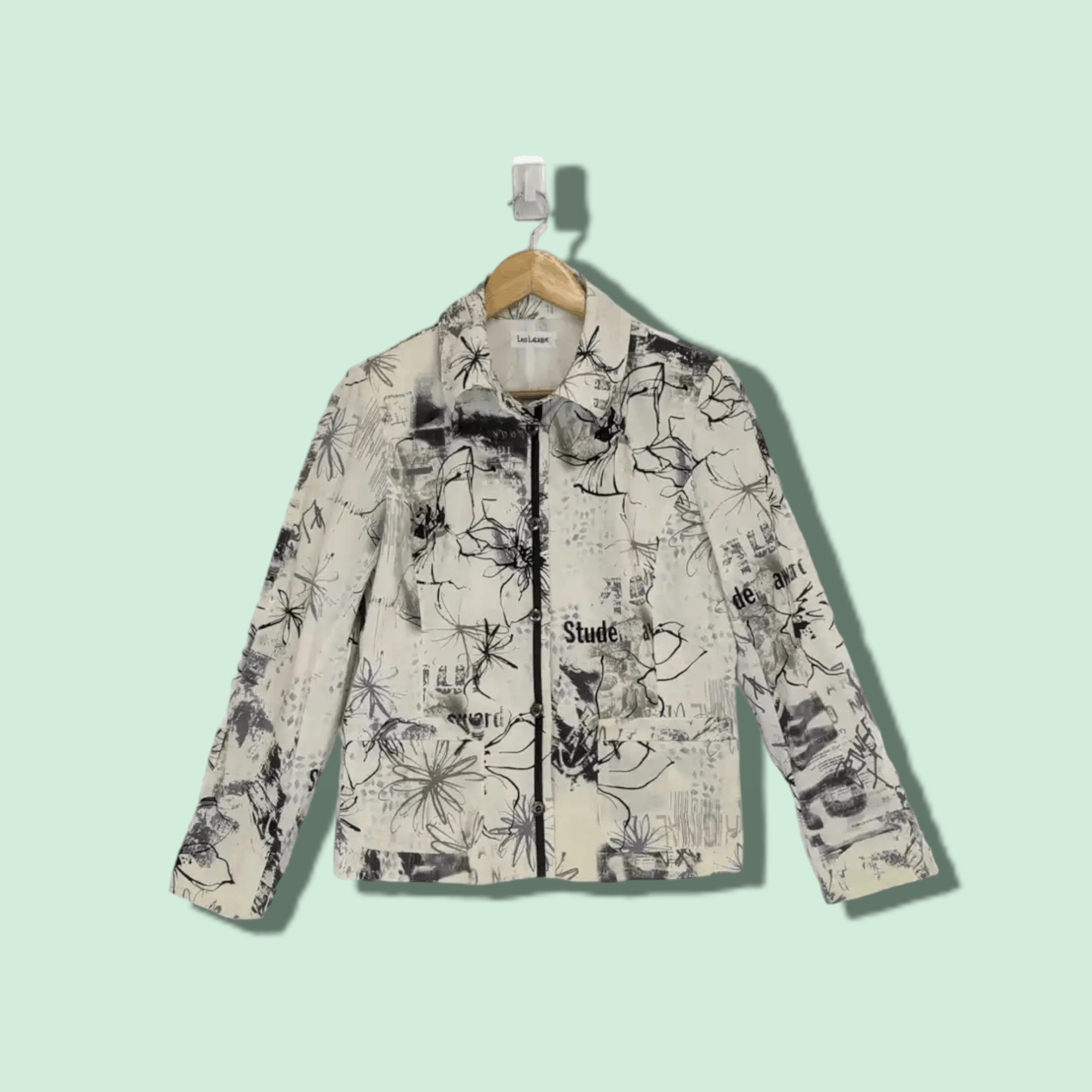 Japanese Brand Japan LES LALIQUE Monogram Full Print Jacket Size S / US 4 / IT 40 - 1 Thumbnail
