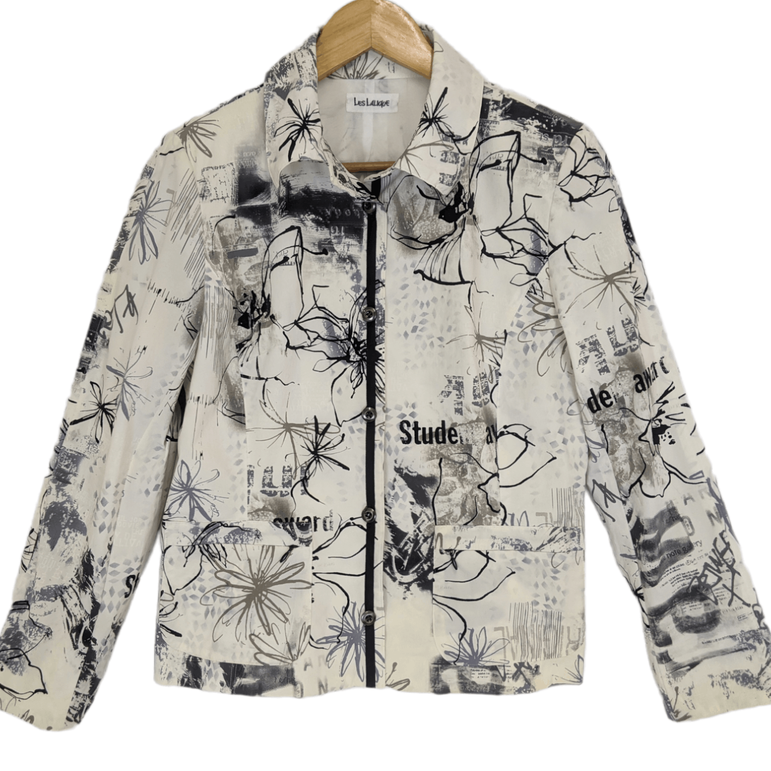 Japanese Brand Japan LES LALIQUE Monogram Full Print Jacket Size S / US 4 / IT 40 - 2 Thumbnail