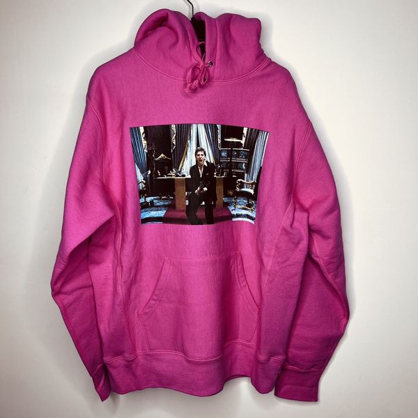 Supreme scarface hoodie on sale pink