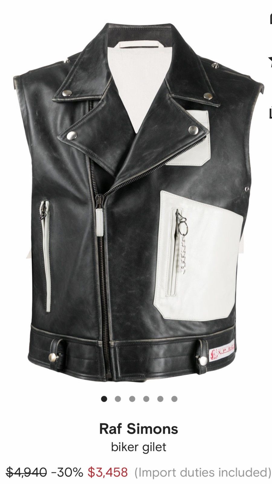 Raf Simons Raf Simons oversized biker vest. 48/M. $5000 Size US M / EU 48-50 / 2 - 1 Thumbnail