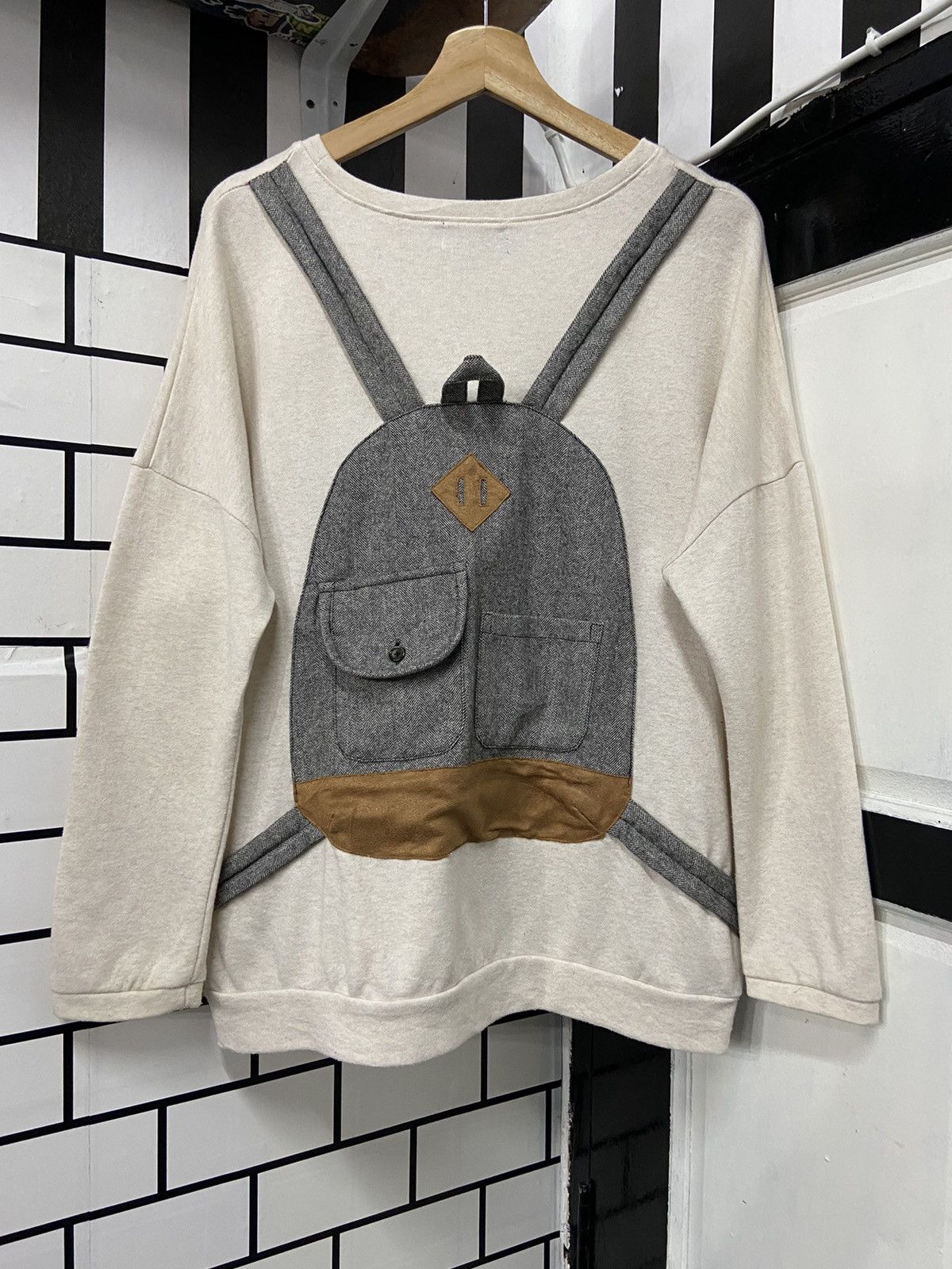 Designer × Japanese Brand × Vintage Vintage Rivet & Surge Patch Backpack Doodle Poems Sweatshirt Size US M / EU 48-50 / 2 - 1 Thumbnail