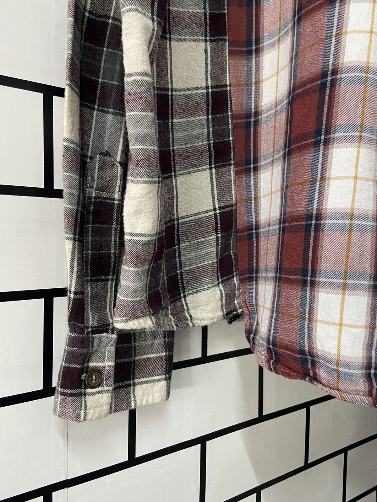Hysteric Glamour × Japanese Brand × Vintage Vintage Avenue Rebuild Upcycled Cut Oversized Flannel Shirt Size US L / EU 52-54 / 3 - 9 Thumbnail