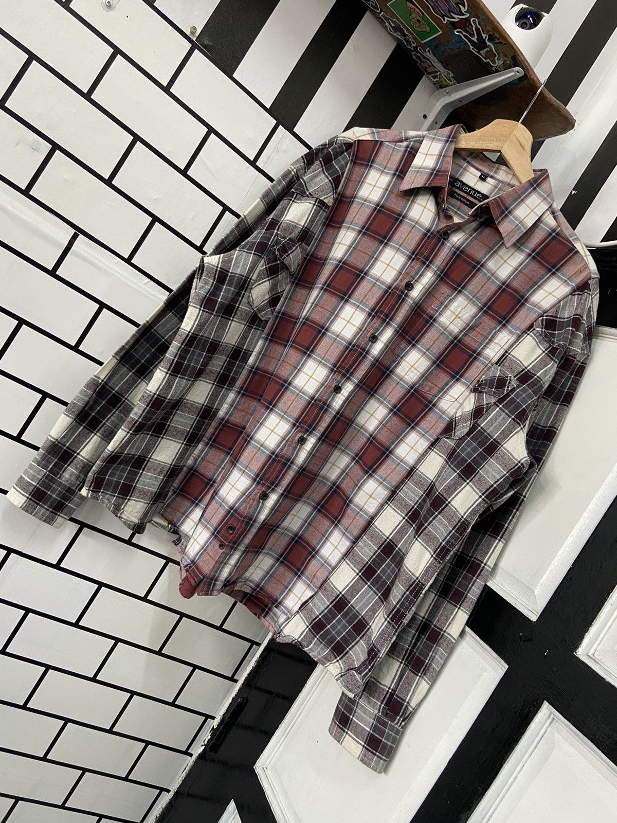 Hysteric Glamour × Japanese Brand × Vintage Vintage Avenue Rebuild Upcycled Cut Oversized Flannel Shirt Size US L / EU 52-54 / 3 - 3 Thumbnail