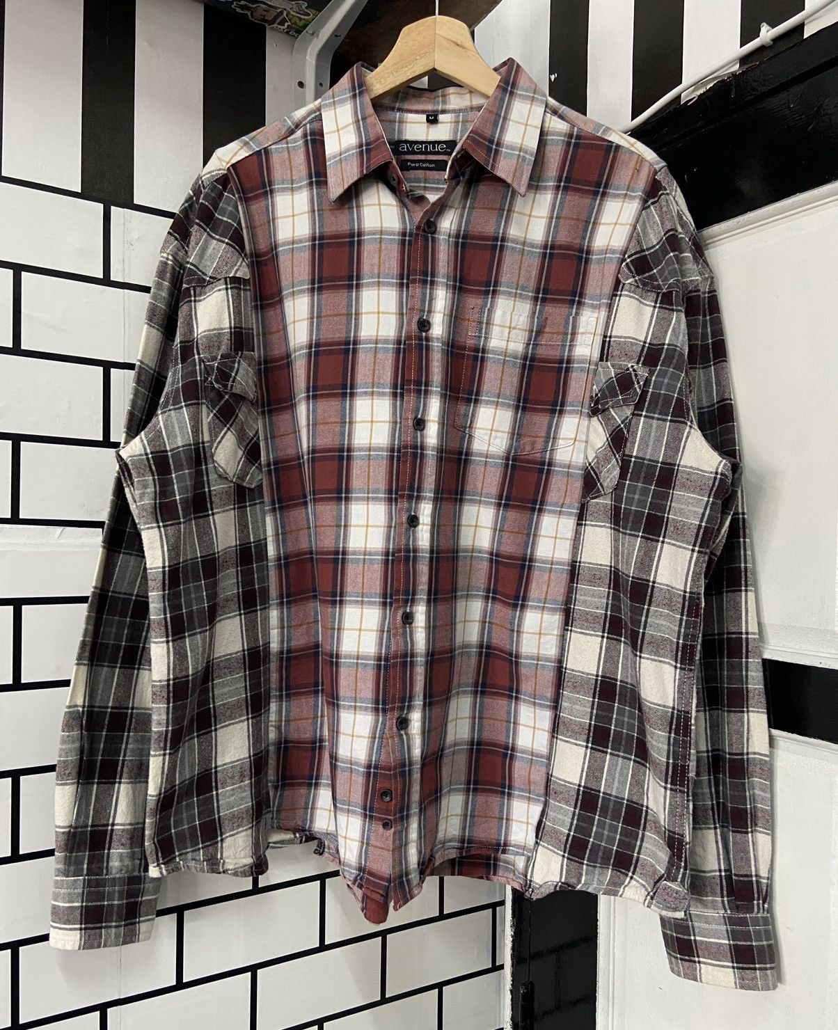 Vintage Avenue Rebuild Upcycled Cut Oversized Flannel Shirt