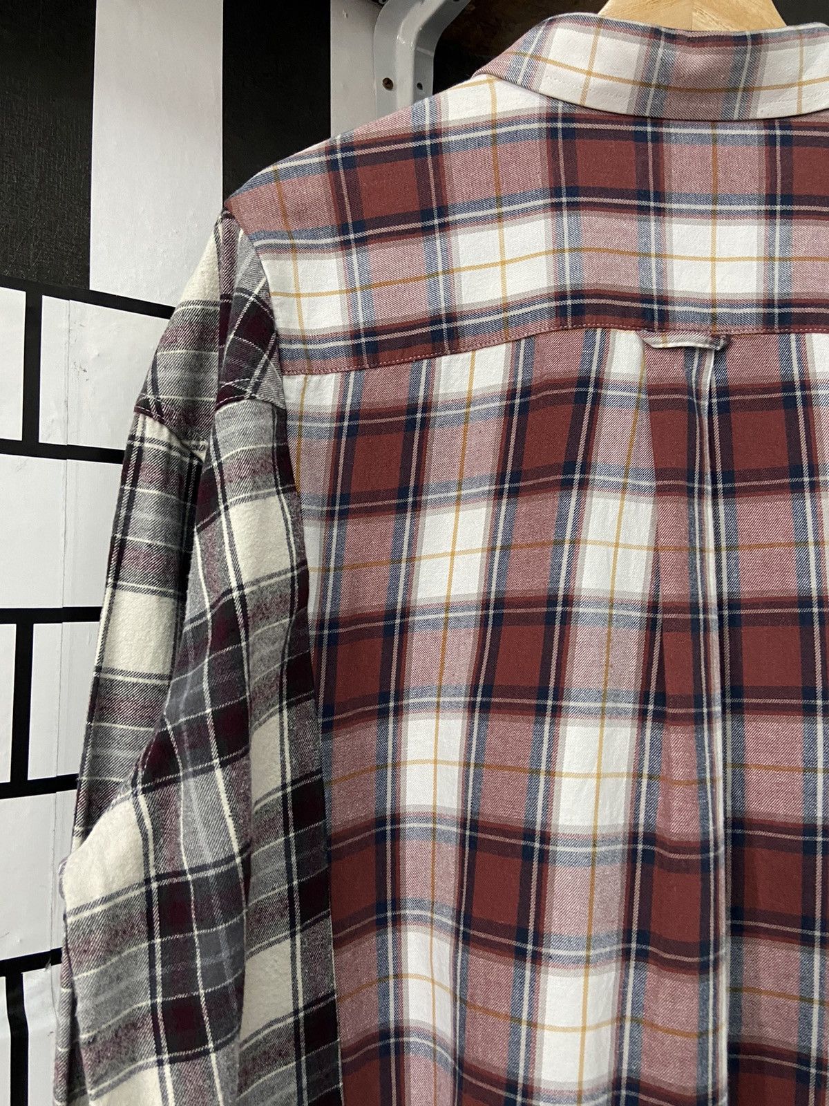 Hysteric Glamour × Japanese Brand × Vintage Vintage Avenue Rebuild Upcycled Cut Oversized Flannel Shirt Size US L / EU 52-54 / 3 - 10 Thumbnail