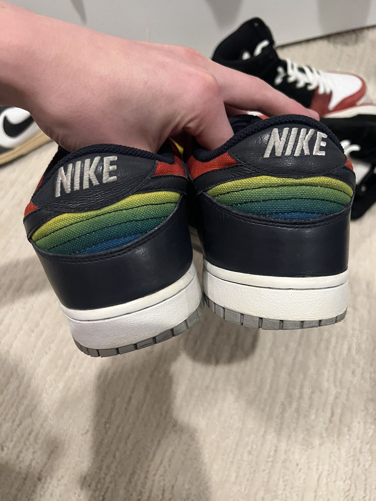 Nike 2004 Nike Dunk Low Dark Obsidian Rainbow Size US 11.5 / EU 44-45 - 4 Thumbnail