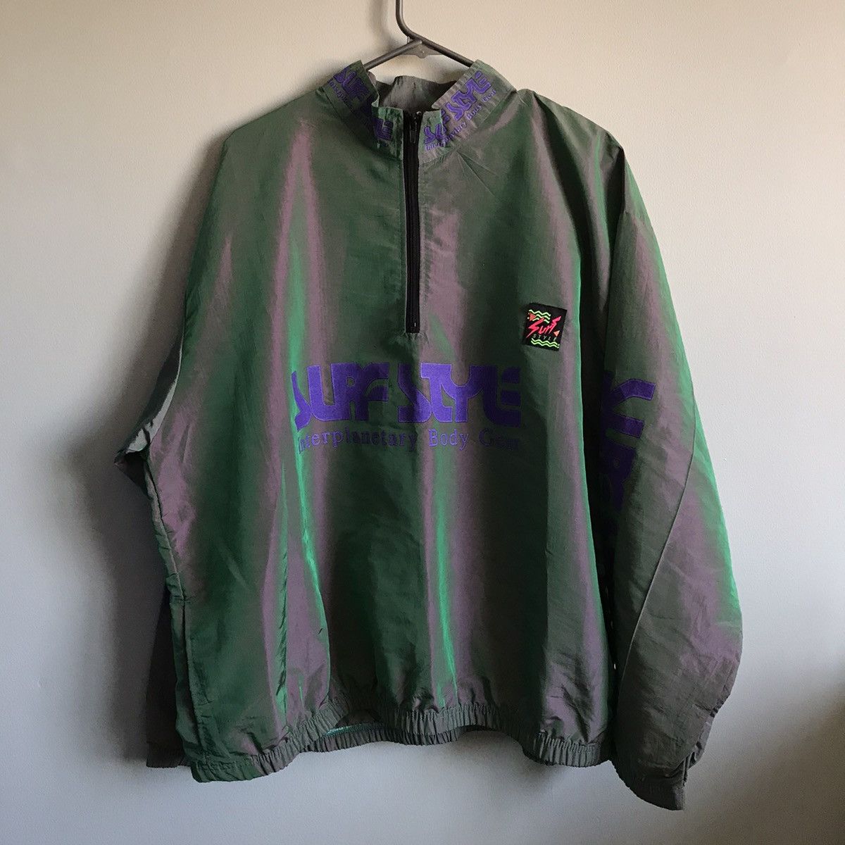 90s Surf Style Multicolor Windbreaker Jacket