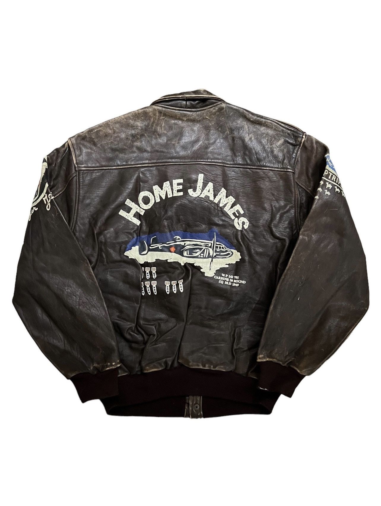 image of Chevignon x Vintage Very Vintage Jacket Leather Chevingnon Military Tiger in Brown, Men's (Size 2XL