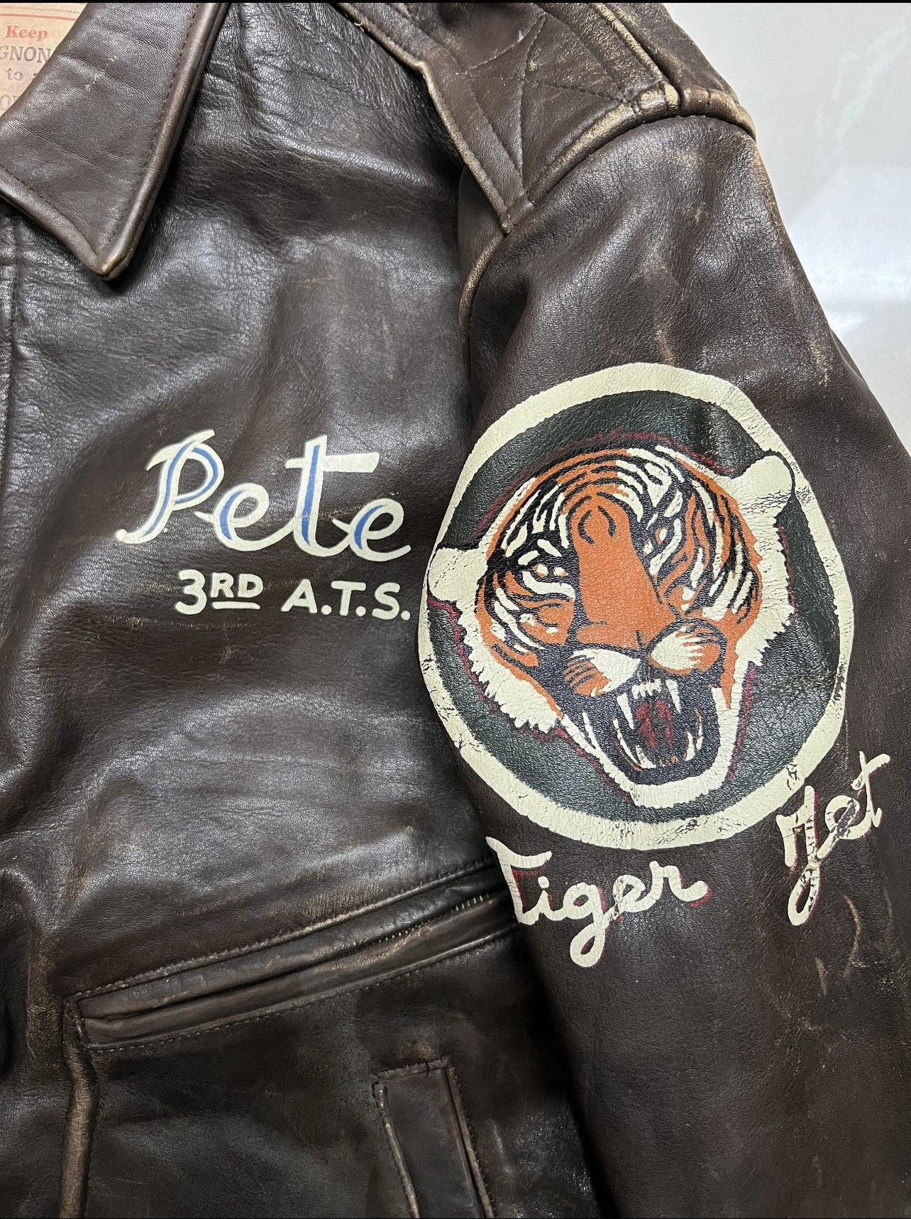 Chevignon VERY RARE VINTAGE JACKET LEATHER CHEVINGNON MILITARY TIGER Size US XXL / EU 58 / 5 - 4 Thumbnail