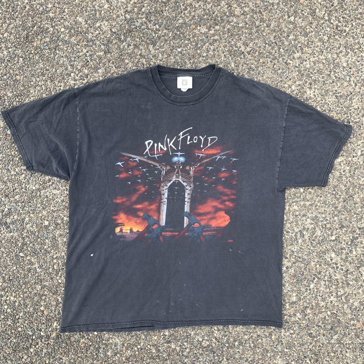 image of Band Tees x Pink Floyd Vintage 1990’S Pink Floyd The Wall Rock Band Tour T- Shirt in Black (Size 2X