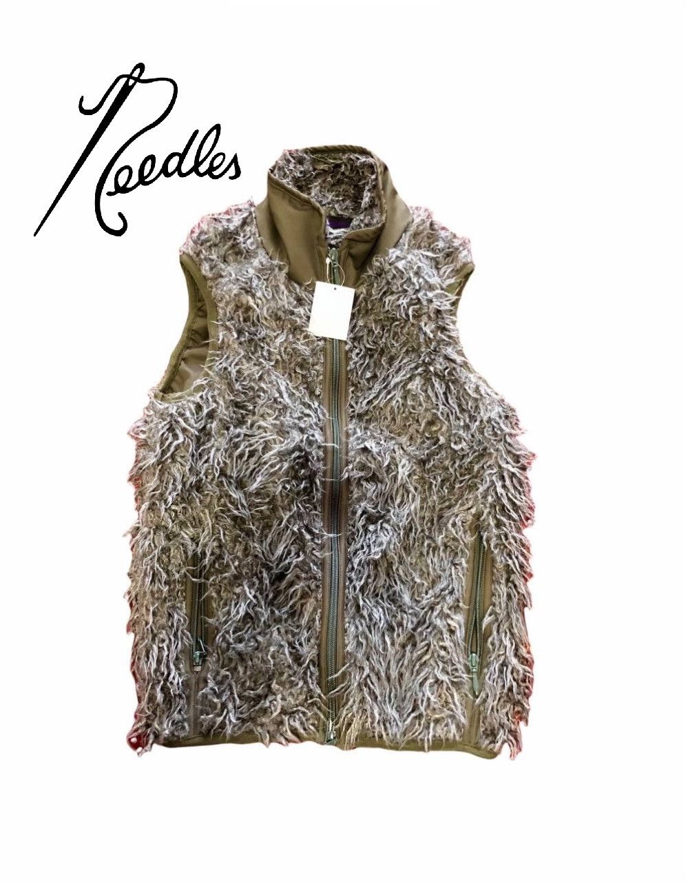 image of Offer Up Needles Shaggy Fur Vest, Men's (Size Small)
