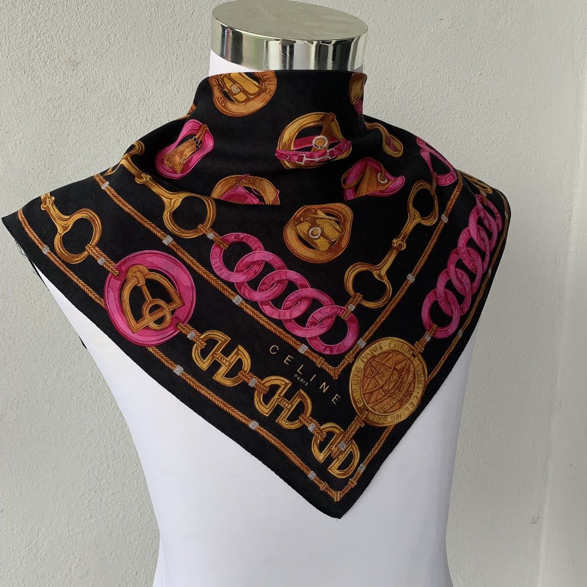 Celine × Vintage CELINE scarf handkerchief bandana handky Size ONE SIZE - 2 Thumbnail