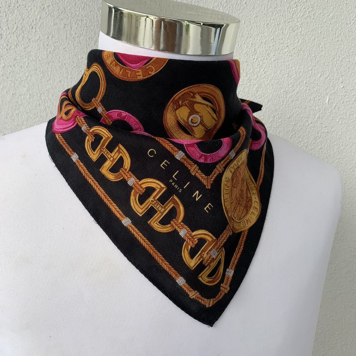 Celine × Vintage CELINE scarf handkerchief bandana handky Size ONE SIZE - 4 Thumbnail