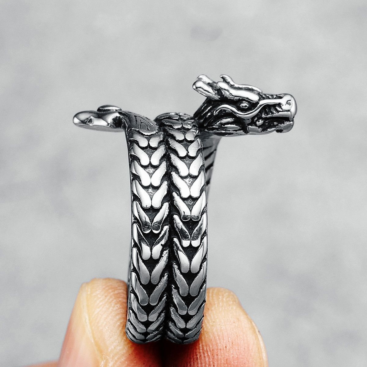 Jewelry 316L Stainless Steel Dragon Ring Size ONE SIZE - 1 Thumbnail